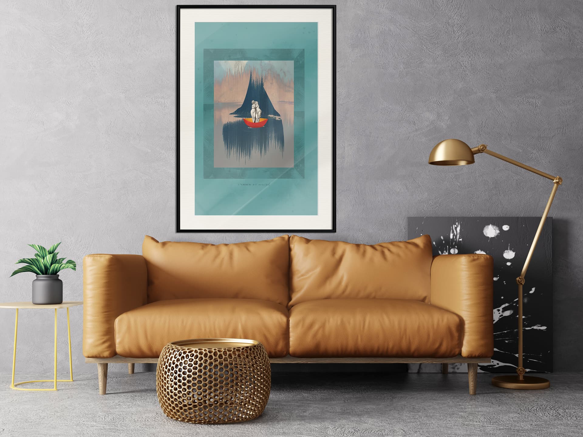 

Plakat - Amor i Psyche (rozmiar 20x30, wykończenie Rama czarna z passe-partout)