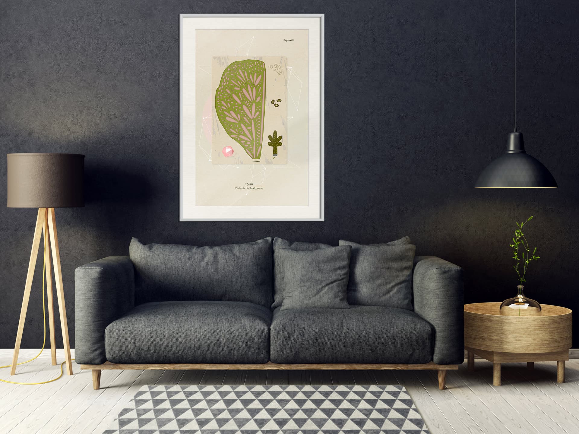 

Plakat - Przekrój liścia (rozmiar 20x30, wykończenie Rama biała z passe-partout)
