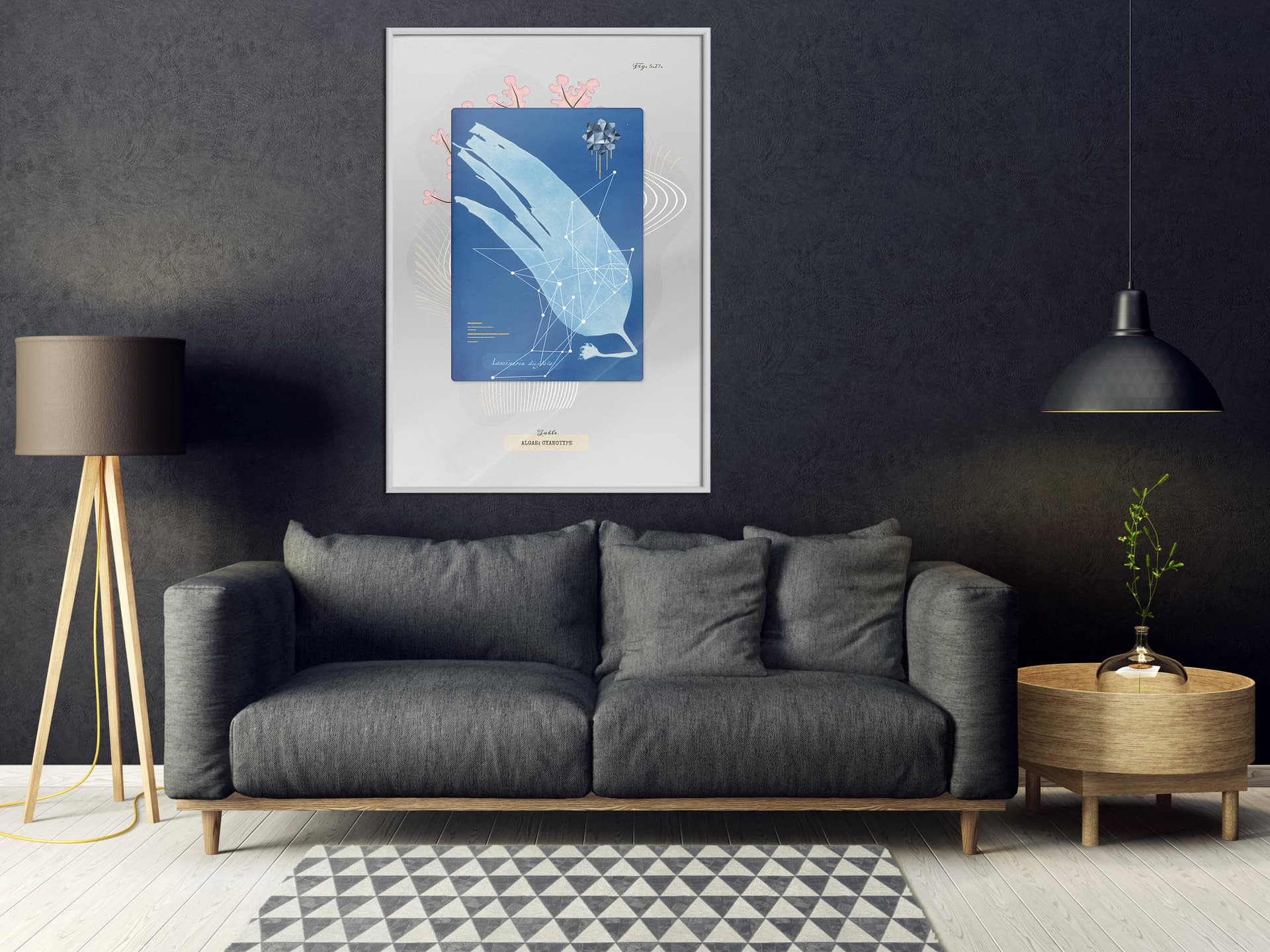 

Plakat - Cyjanotyp algi (rozmiar 40x60, wykończenie Rama biała)