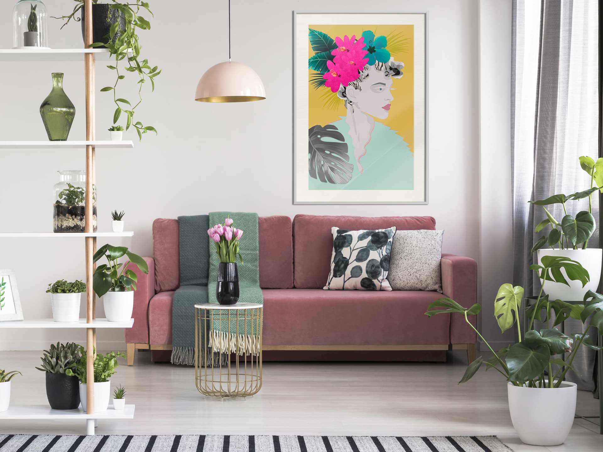 

Plakat - Korona z kwiatów (rozmiar 20x30, wykończenie Rama biała z passe-partout)