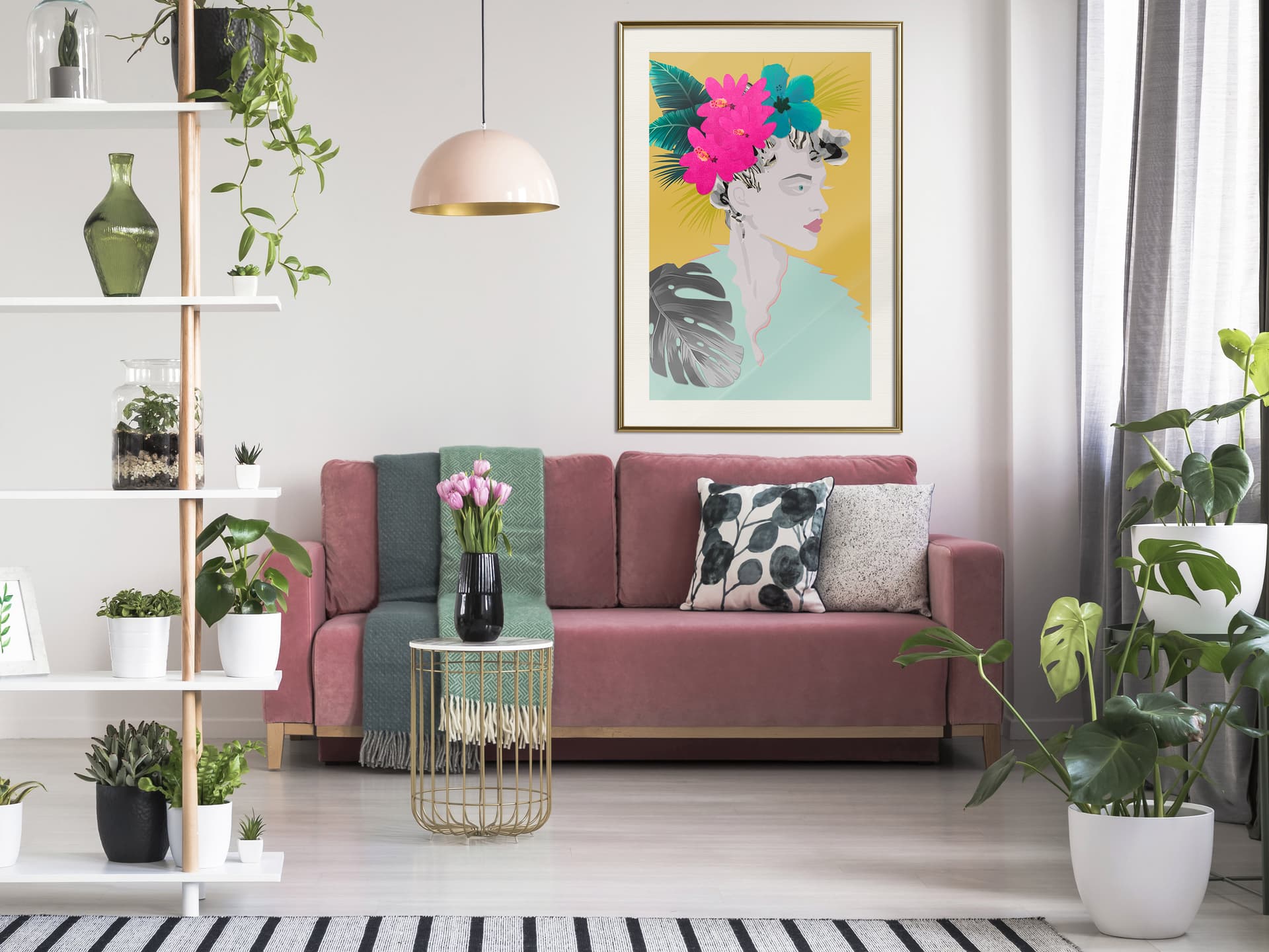 

Plakat - Korona z kwiatów (rozmiar 20x30, wykończenie Rama złota z passe-partout)
