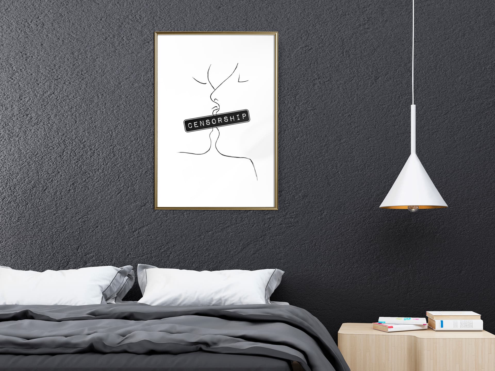 

Plakat - Zakazany pocałunek (rozmiar 20x30, wykończenie Rama złota)