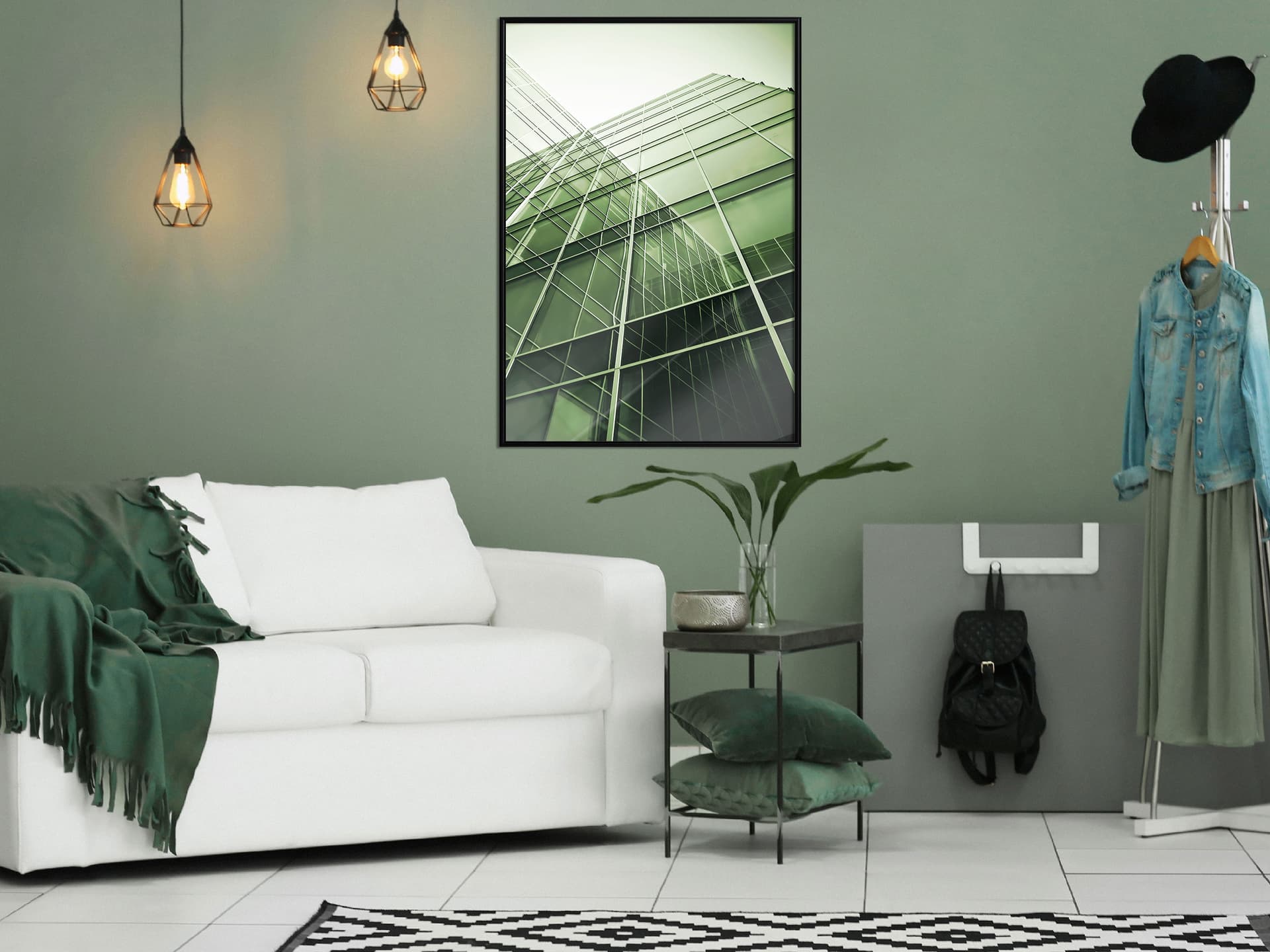 

Plakat - Stal i szkło (zielony) (rozmiar 40x60, wykończenie Rama czarna)