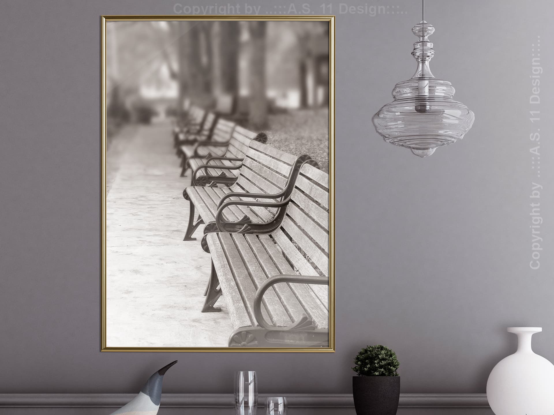

Plakat - Aleja w parku (rozmiar 20x30, wykończenie Rama złota)