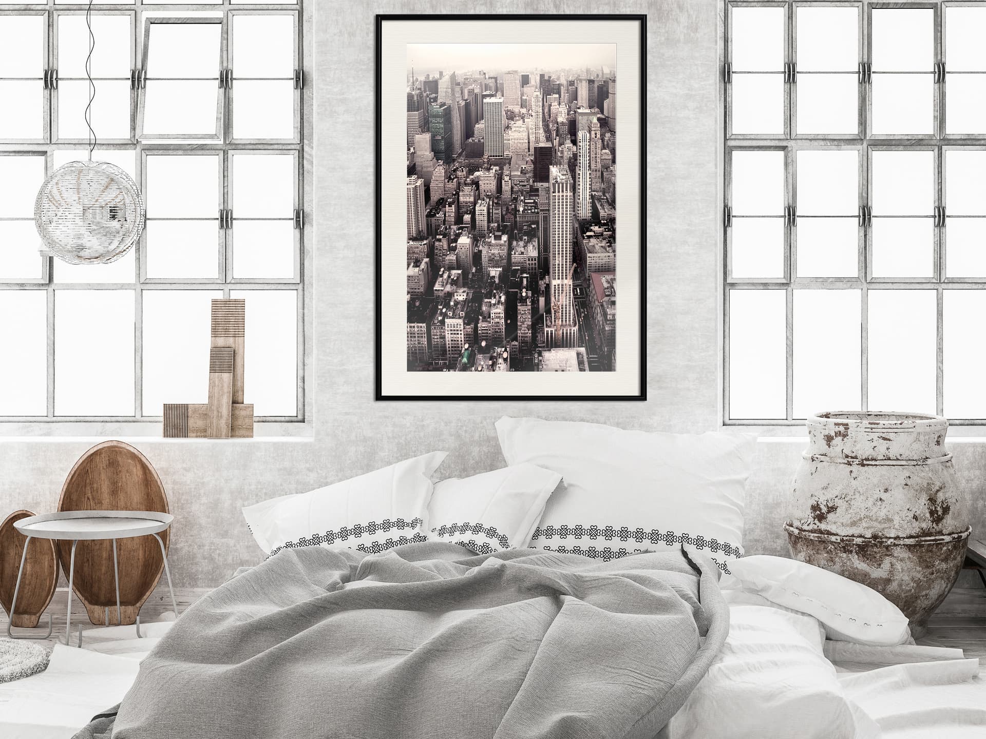 

Plakat - Nowy Jork z lotu ptaka (rozmiar 20x30, wykończenie Rama czarna z passe-partout)