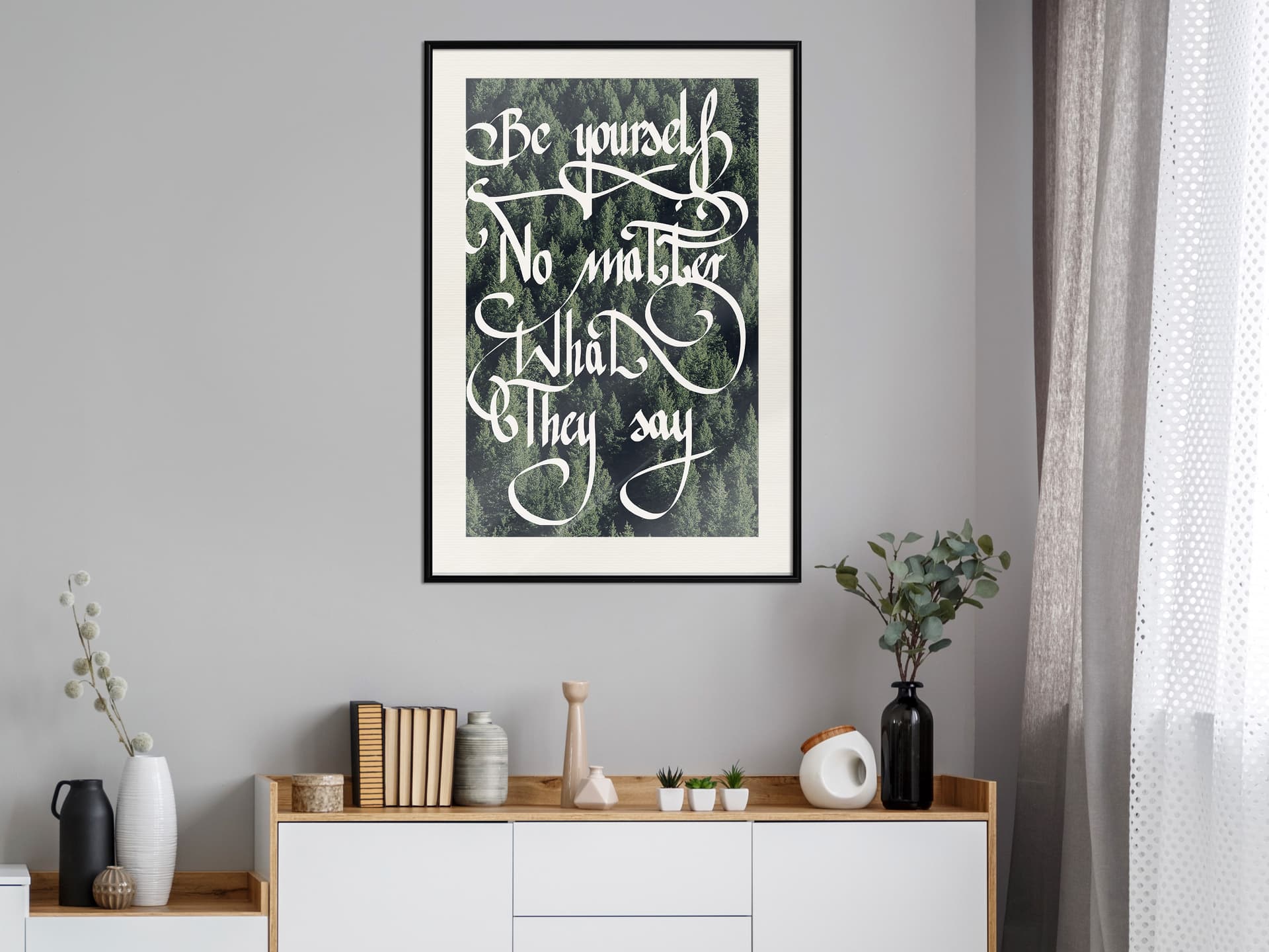 

Plakat - Bądź sobą (rozmiar 40x60, wykończenie Rama czarna z passe-partout)