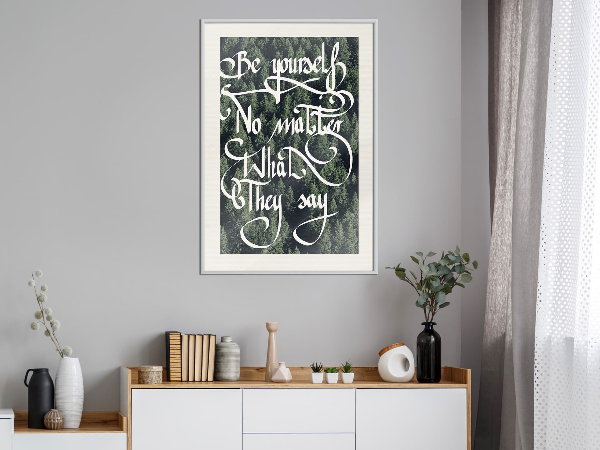 

Plakat - Bądź sobą (rozmiar 30x45, wykończenie Rama biała z passe-partout)