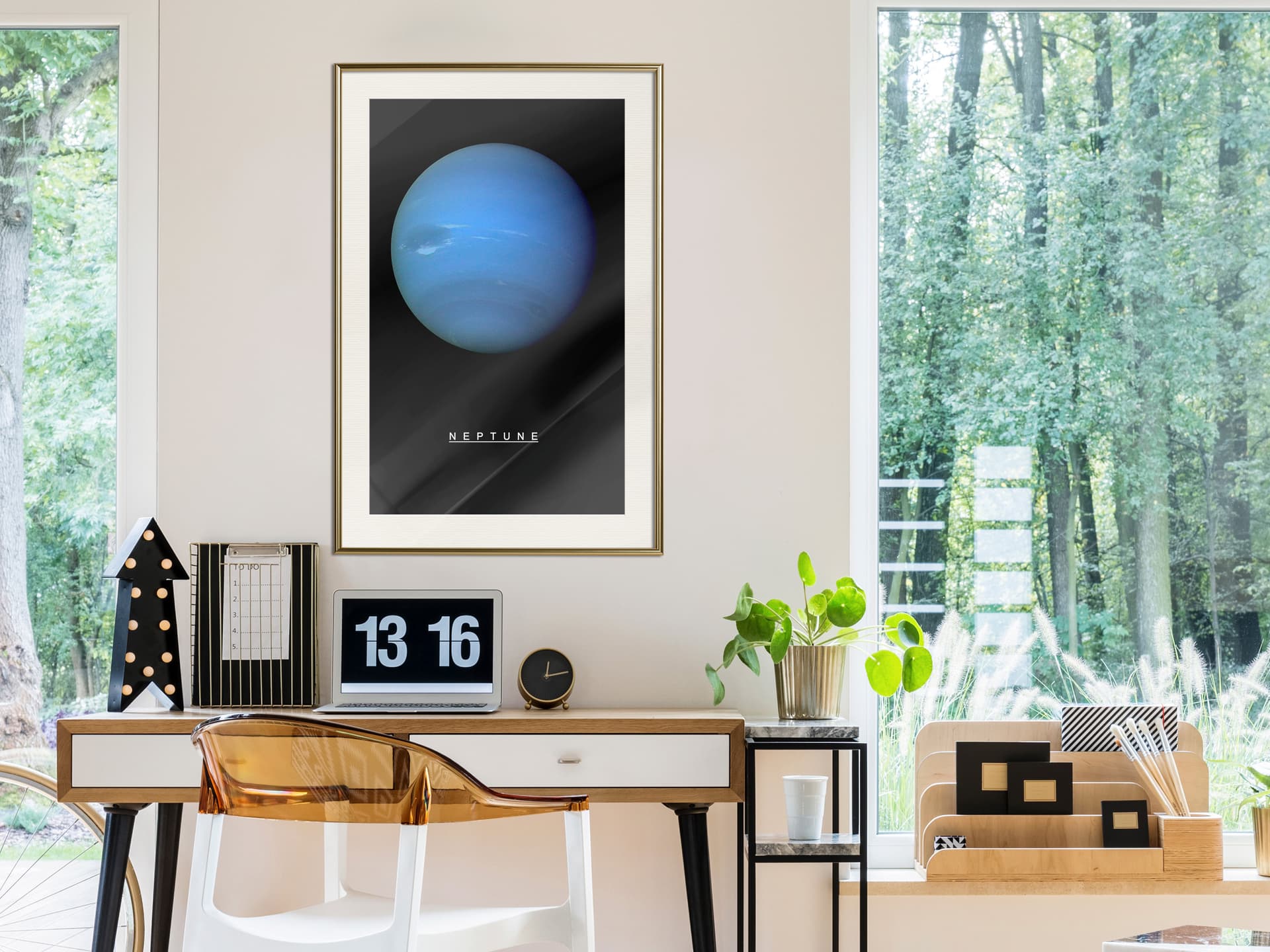 

Plakat - Układ słoneczny: Neptun (rozmiar 30x45, wykończenie Rama złota z passe-partout)