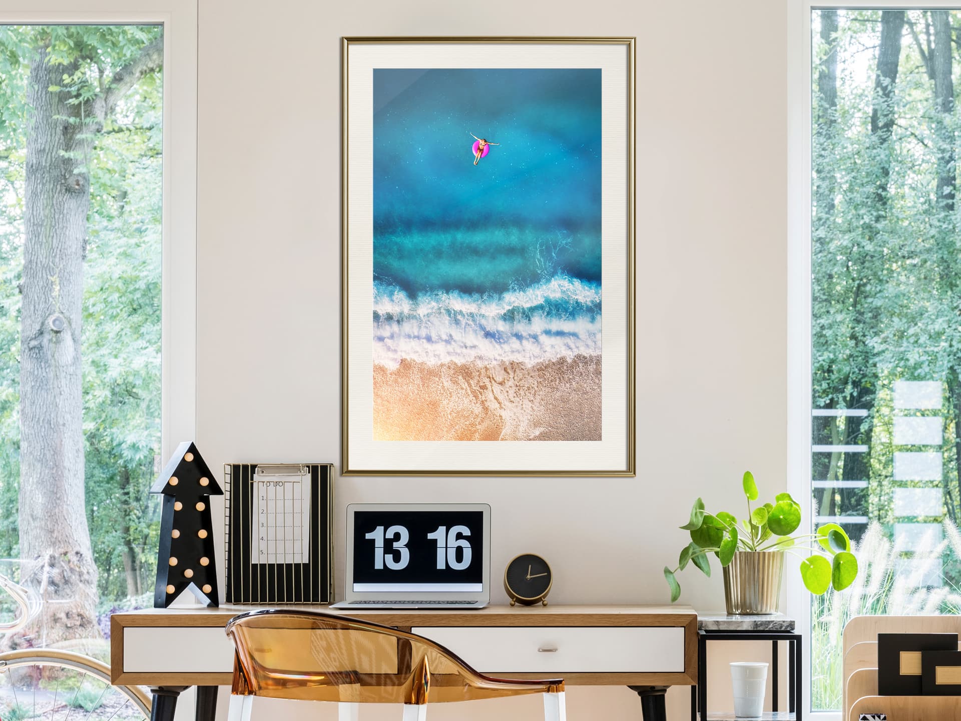 

Plakat - Powoli odpływając (rozmiar 40x60, wykończenie Rama złota z passe-partout)