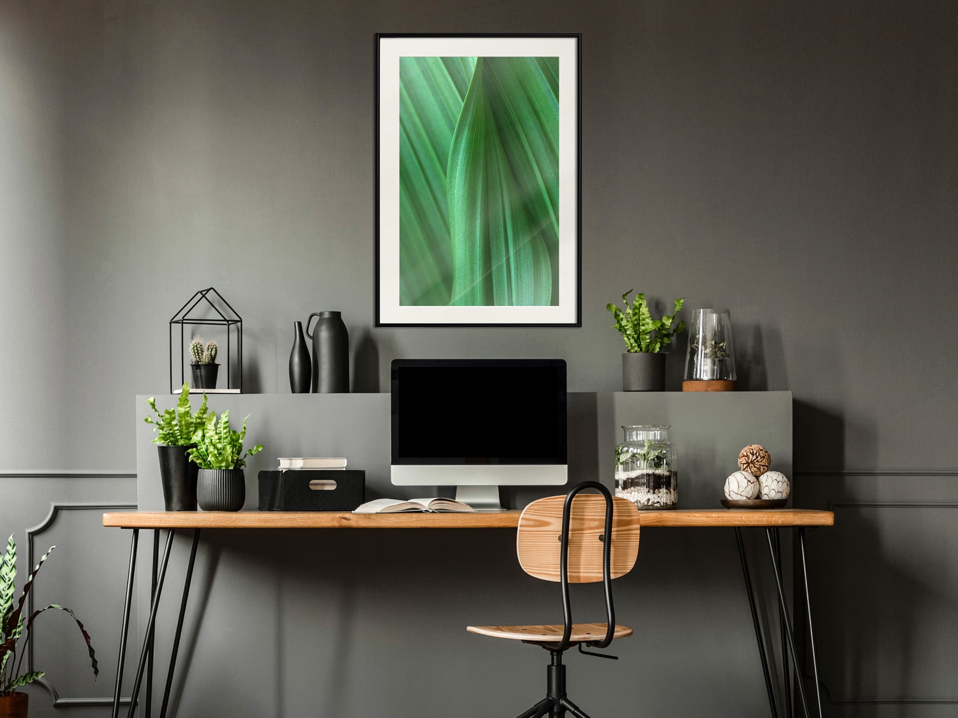 

Plakat - Struktura liścia (rozmiar 20x30, wykończenie Rama czarna z passe-partout)