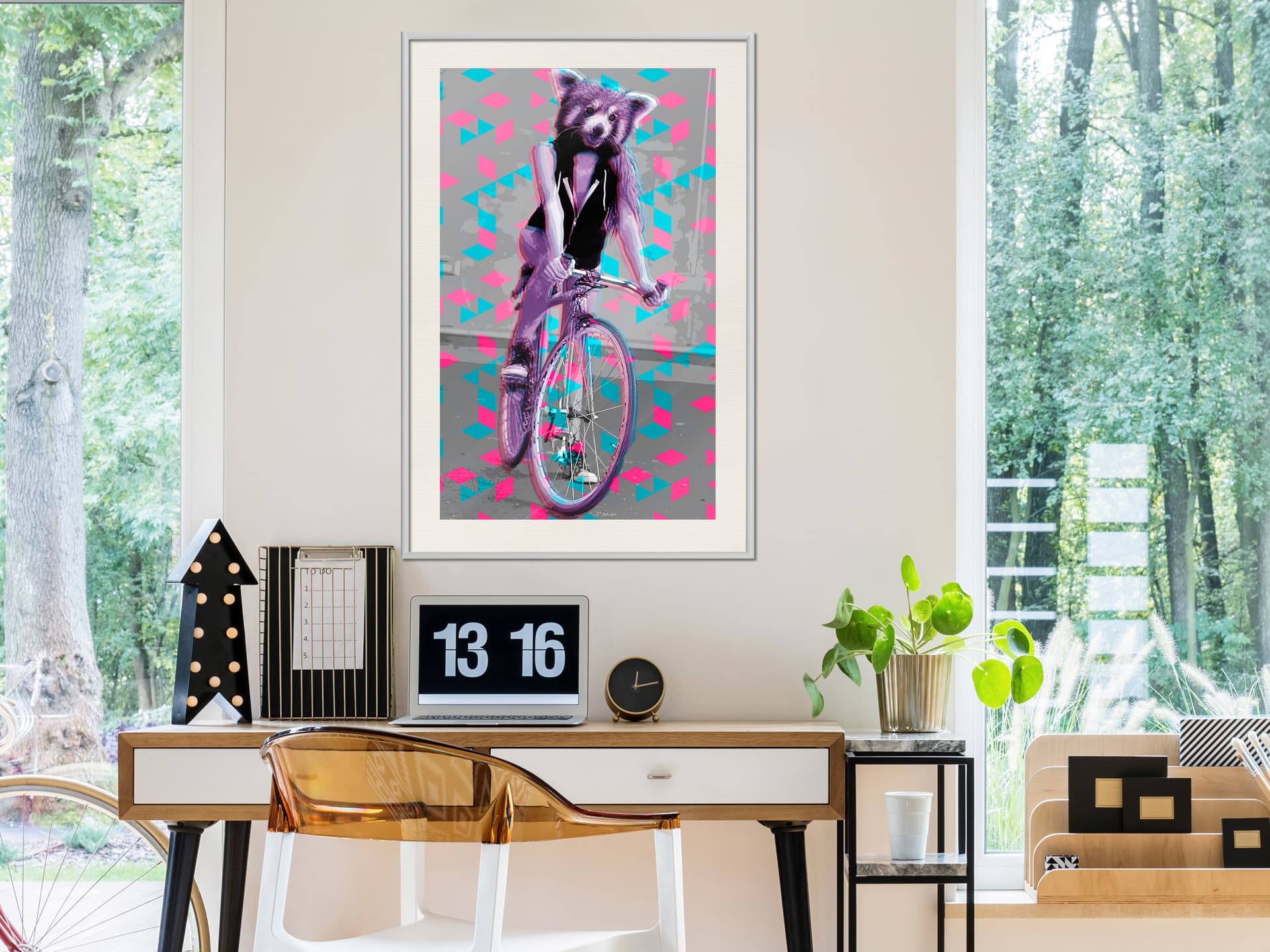 

Plakat - Niezwykła rowerzystka (rozmiar 20x30, wykończenie Rama biała z passe-partout)