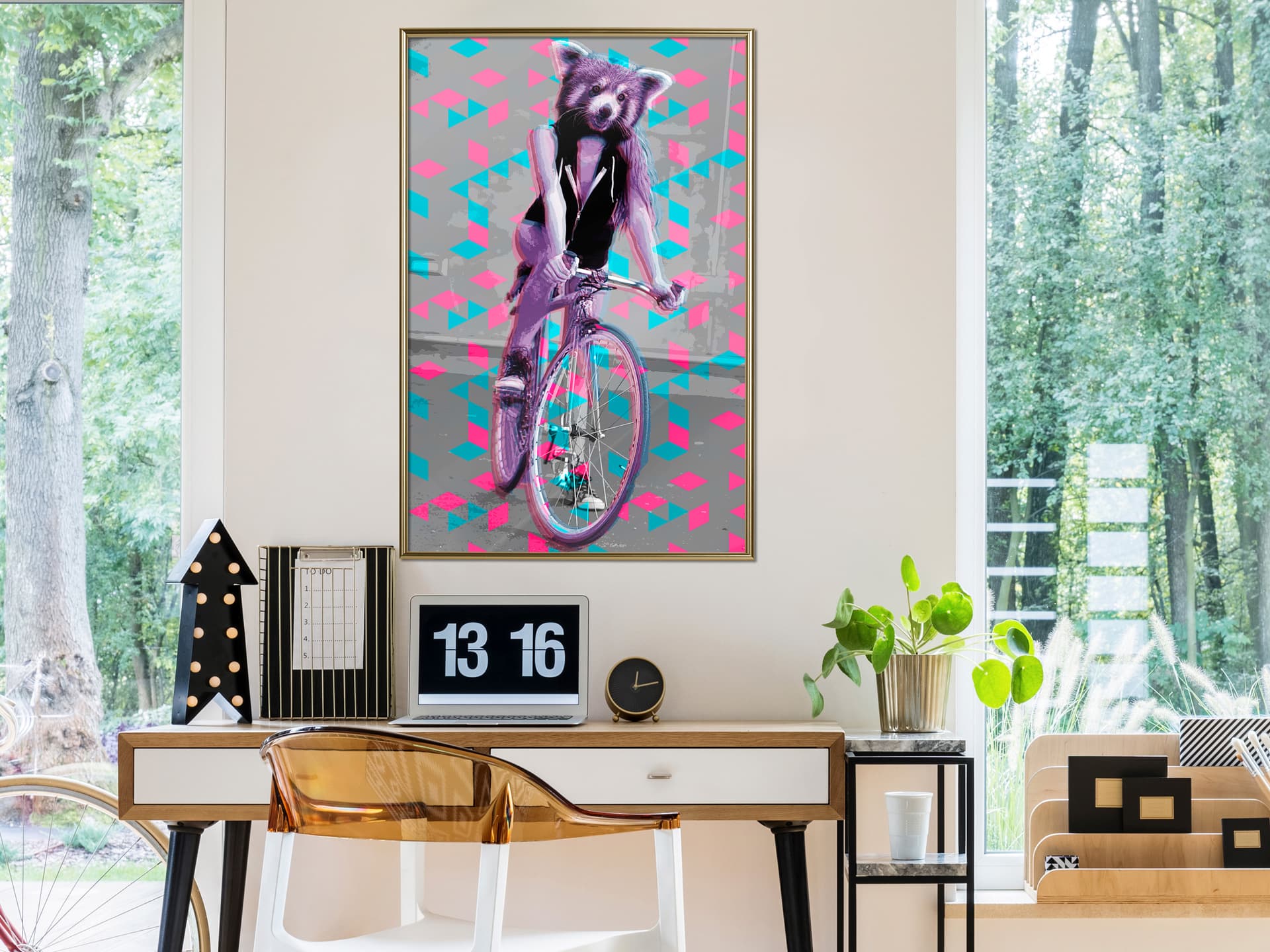 

Plakat - Niezwykła rowerzystka (rozmiar 20x30, wykończenie Rama złota)