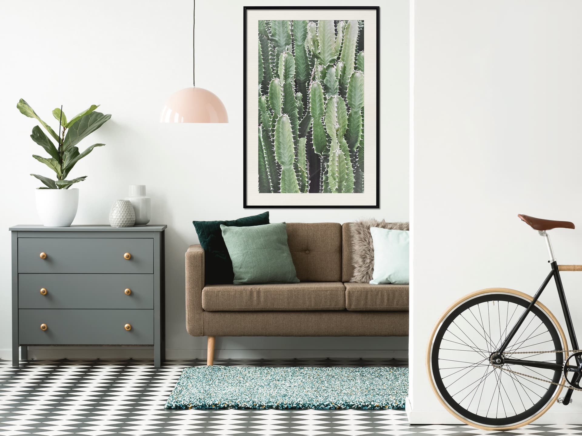 

Plakat - Plantacja kaktusów (rozmiar 30x45, wykończenie Rama czarna z passe-partout)