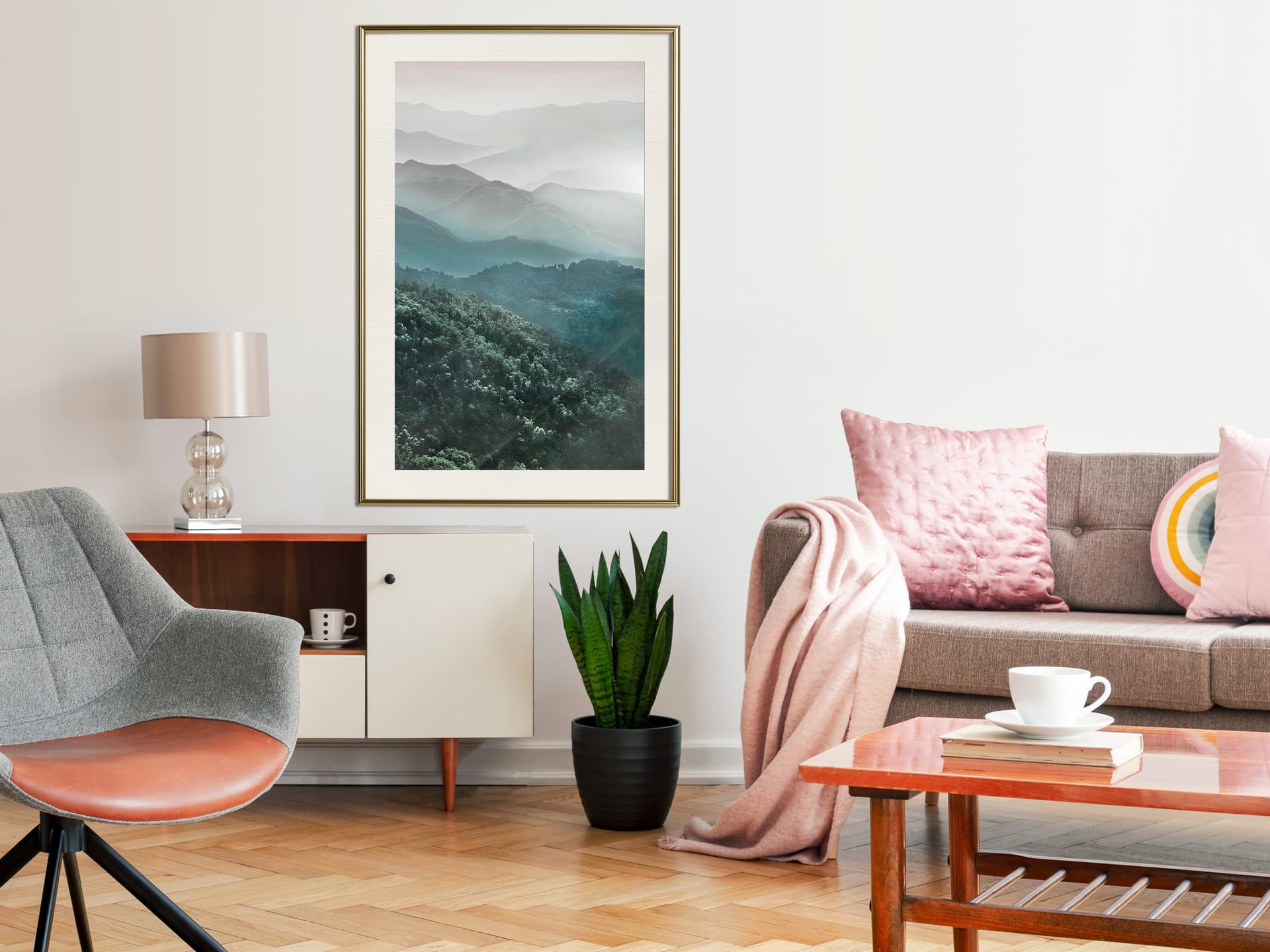 

Plakat - Naturalny gradient II (rozmiar 40x60, wykończenie Rama złota z passe-partout)