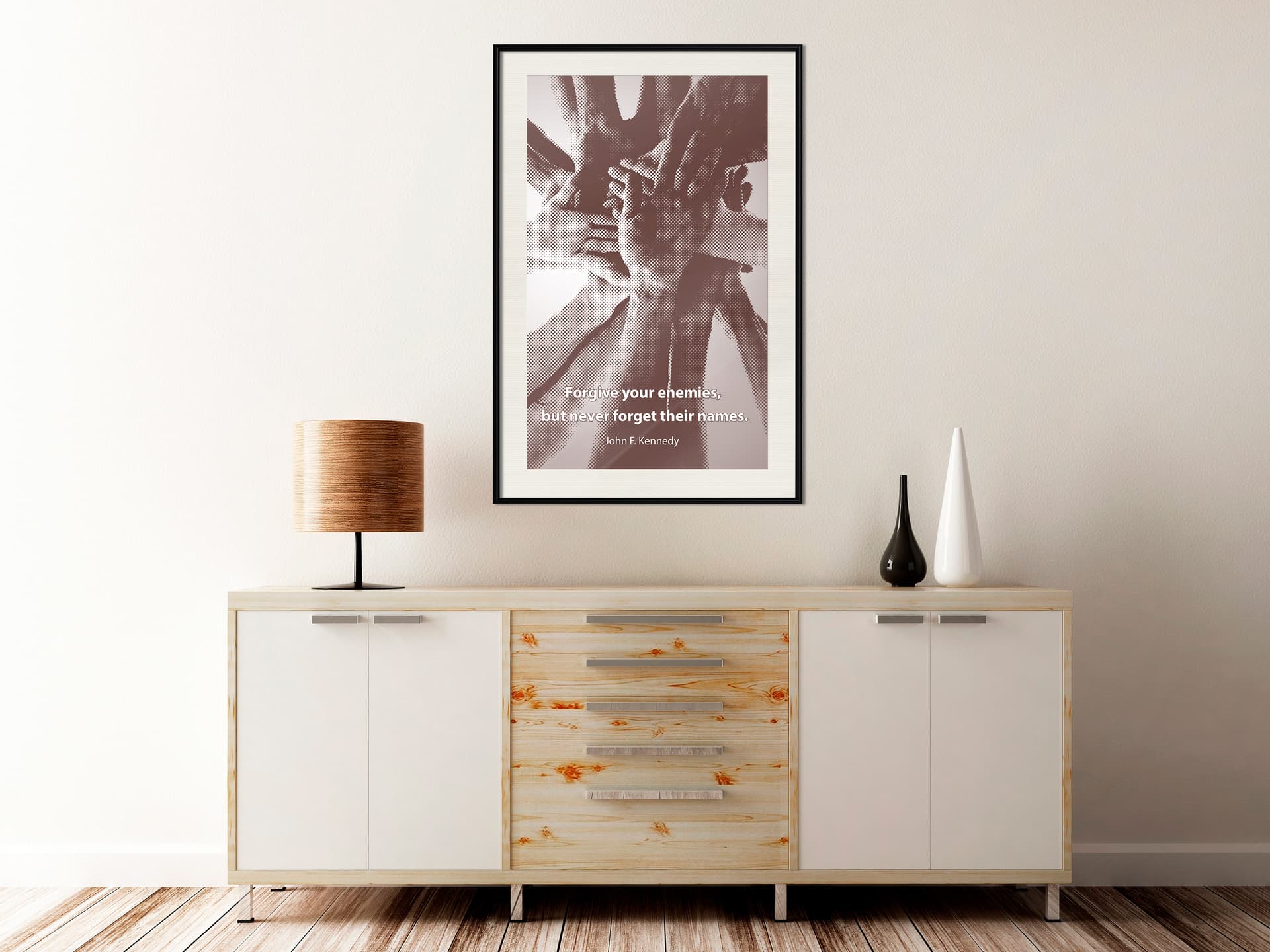 

Plakat - Ręce (rozmiar 20x30, wykończenie Rama czarna z passe-partout)
