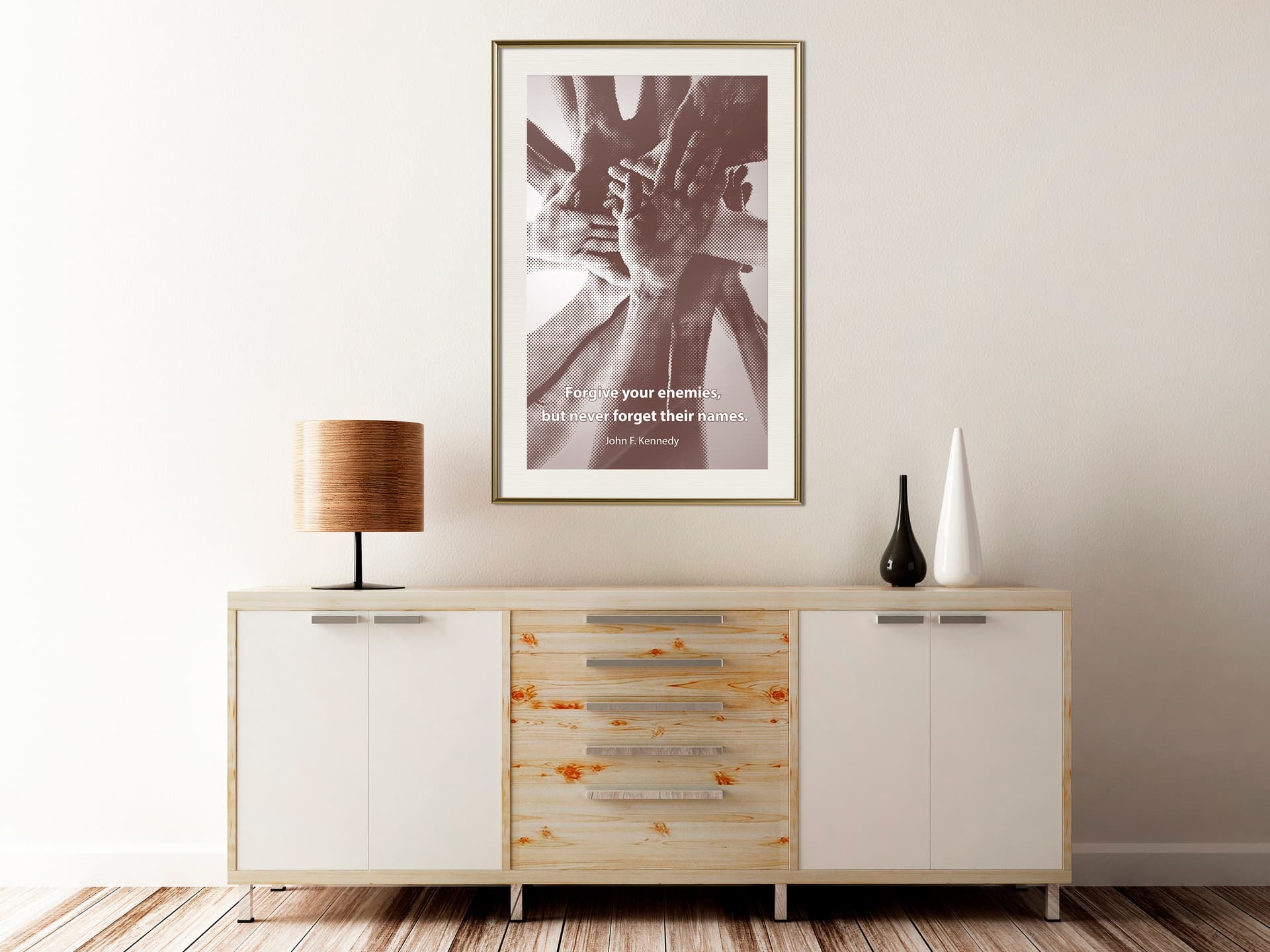 

Plakat - Ręce (rozmiar 40x60, wykończenie Rama złota z passe-partout)