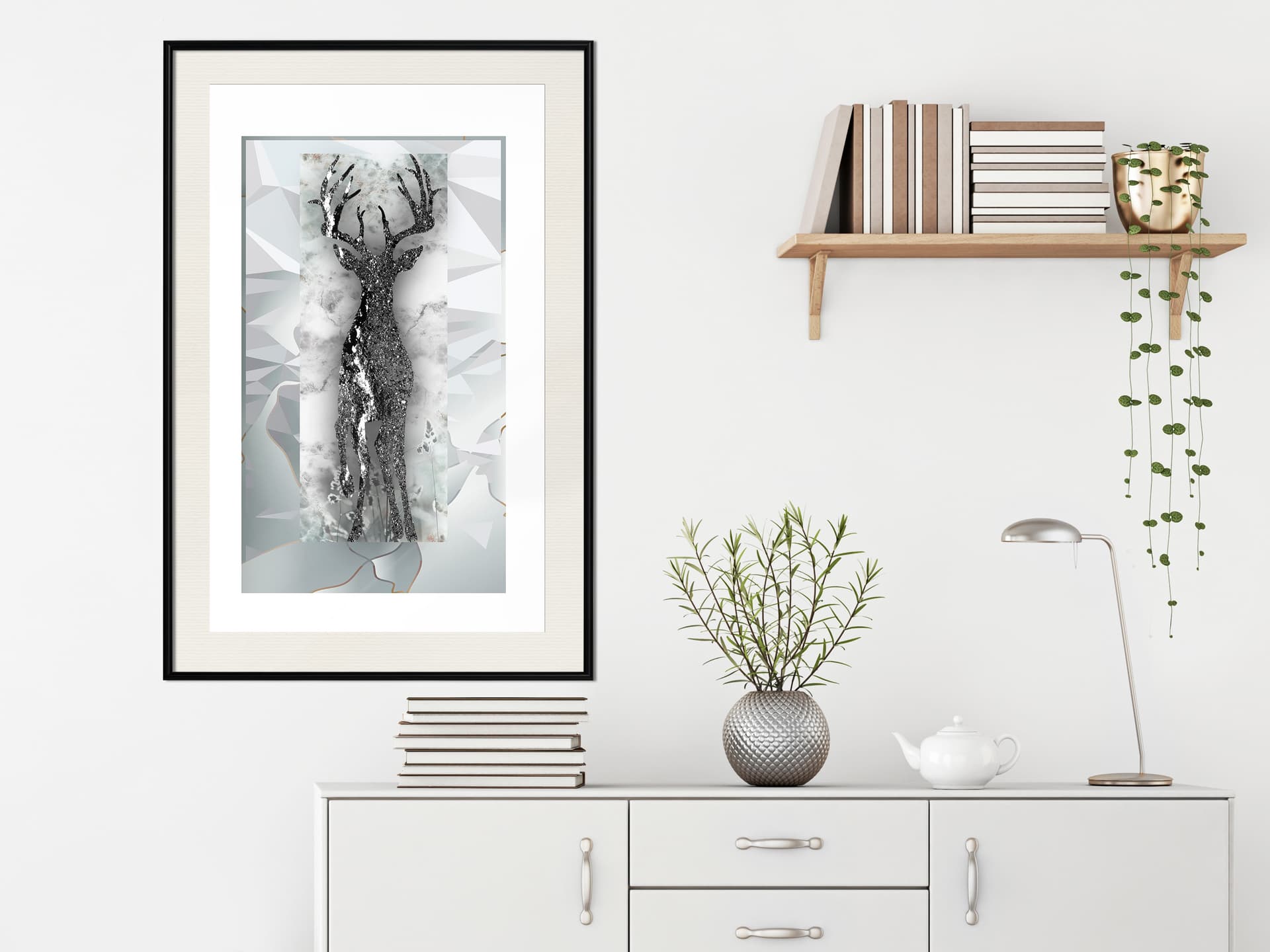 

Plakat - Kryształowy jeleń (rozmiar 20x30, wykończenie Rama czarna z passe-partout)