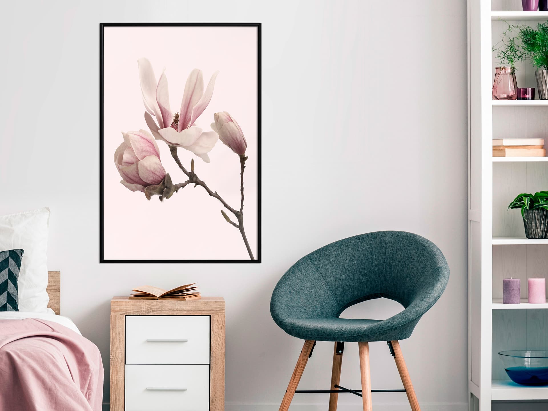 

Plakat - Kwitnące magnolie II (rozmiar 40x60, wykończenie Rama czarna)