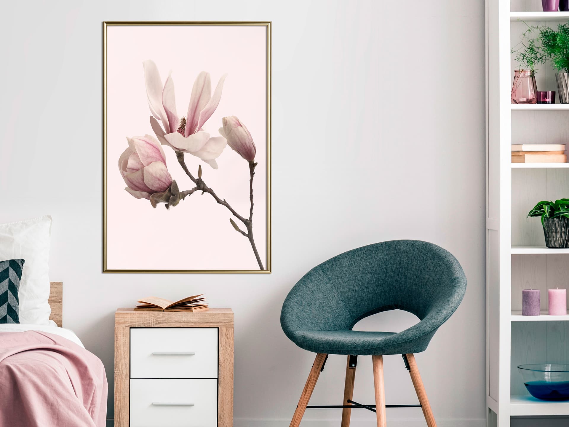 

Plakat - Kwitnące magnolie II (rozmiar 30x45, wykończenie Rama złota)