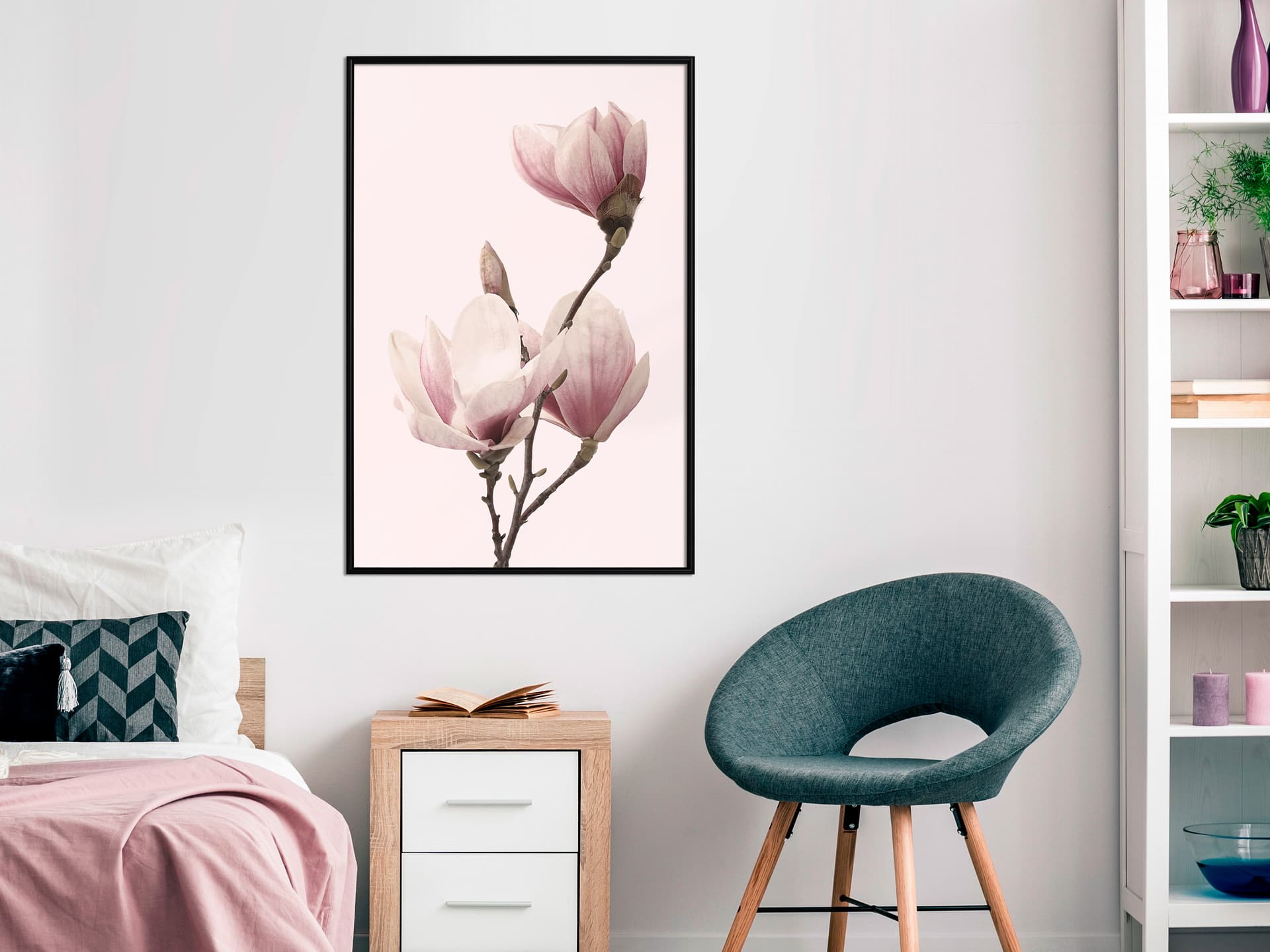 

Plakat - Kwitnące magnolie III (rozmiar 40x60, wykończenie Rama czarna)