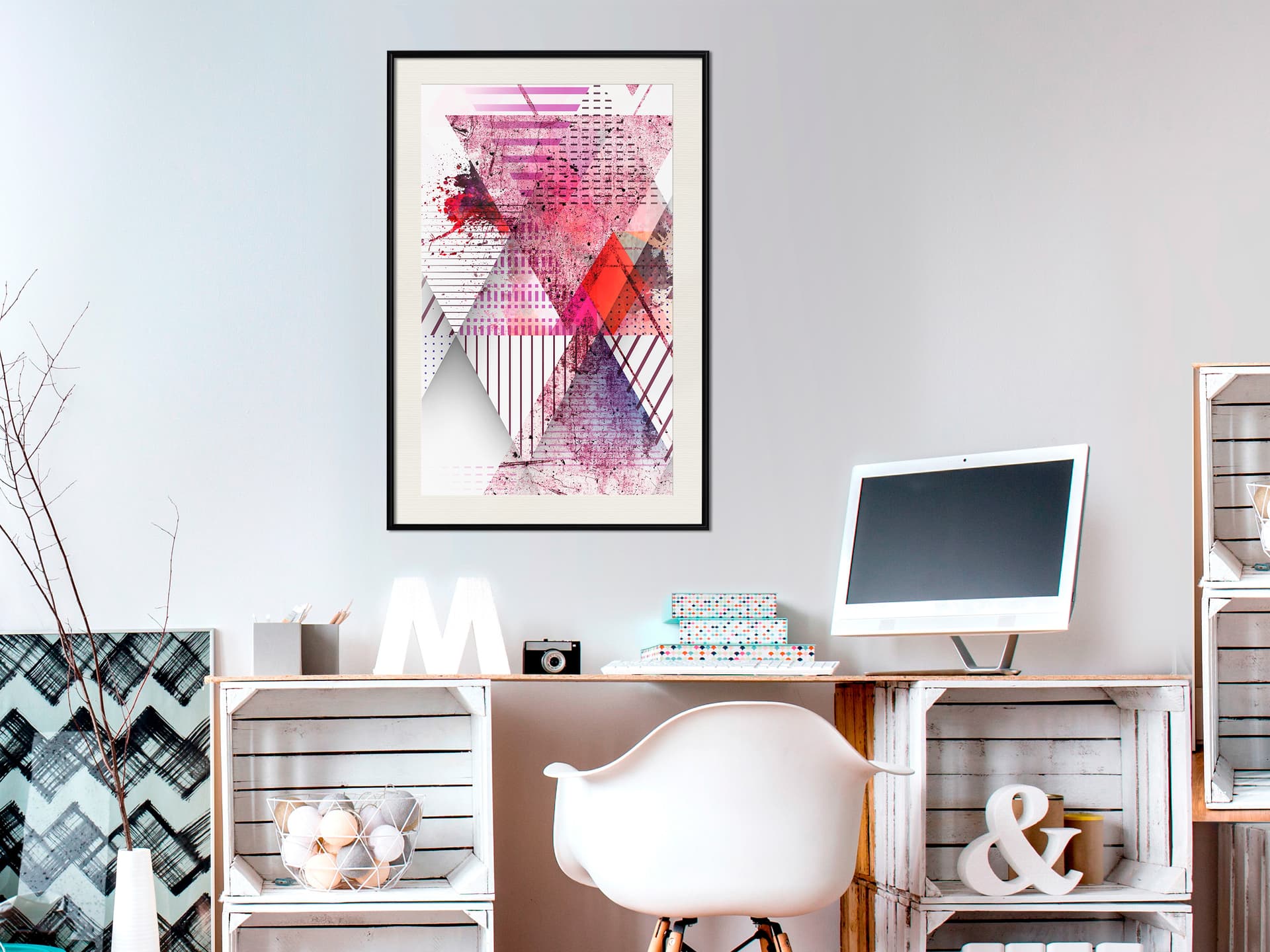 

Plakat - Patchwork I (rozmiar 20x30, wykończenie Rama czarna z passe-partout)