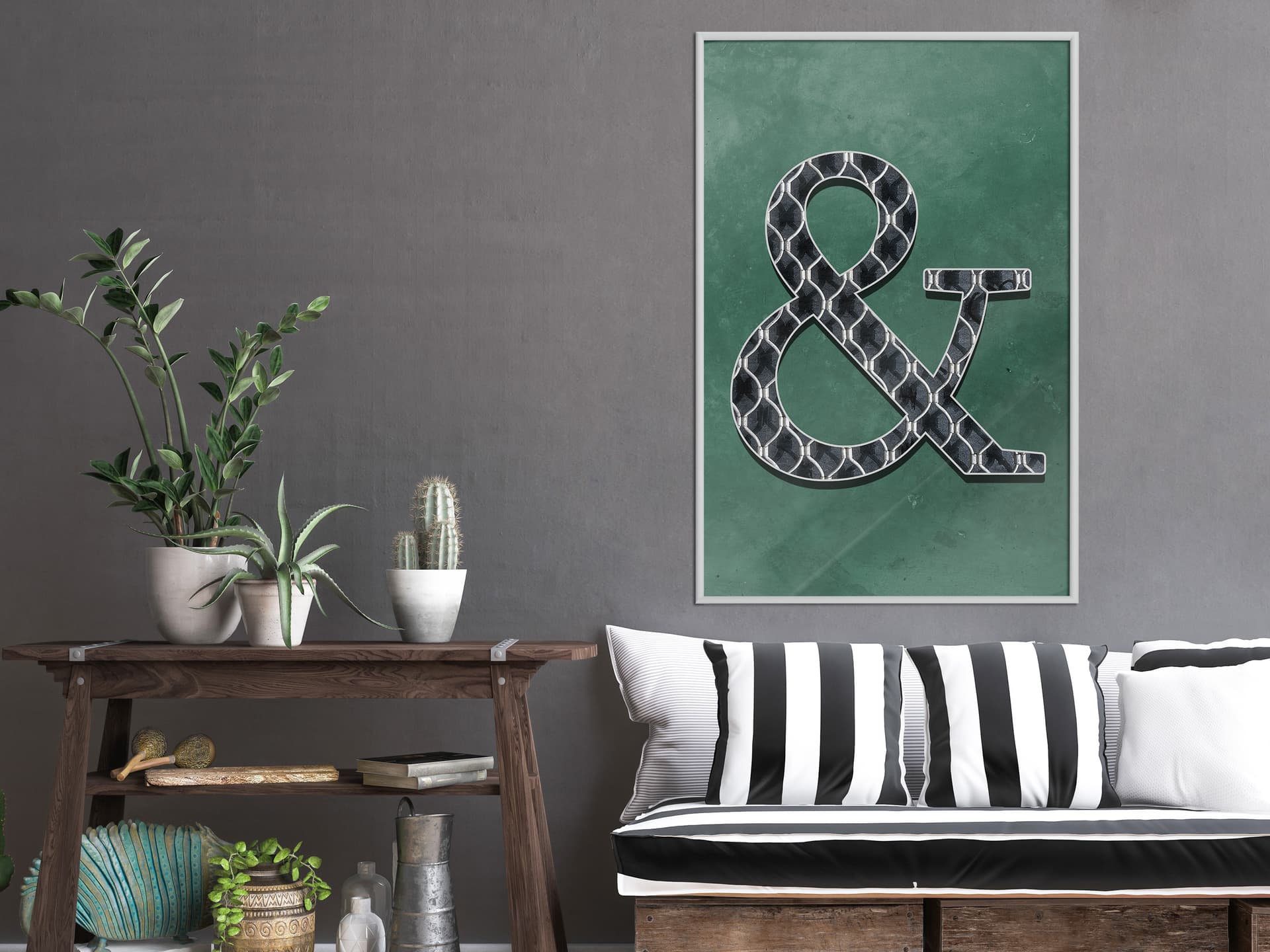 

Plakat - Et na zielonym tle (rozmiar 20x30, wykończenie Rama biała)
