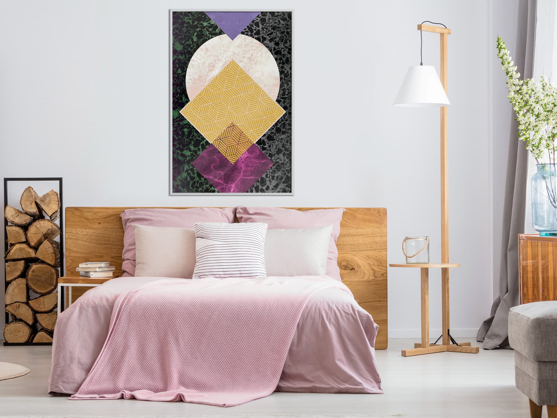 

Plakat - Kwadraty i koło (rozmiar 20x30, wykończenie Rama biała)