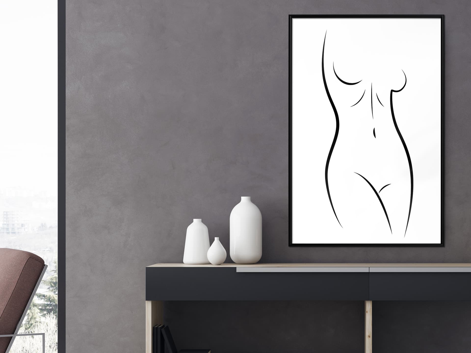 

Plakat - Minimalistyczny akt (rozmiar 20x30, wykończenie Rama czarna)