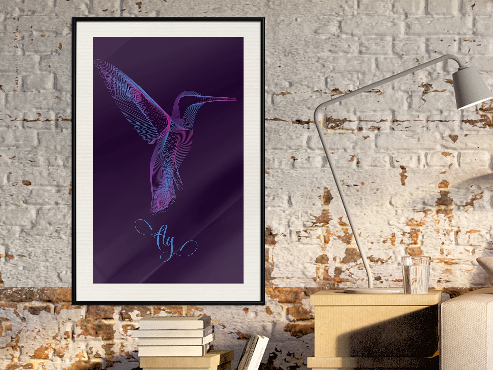 

Plakat - Fluorescencyjny koliber (rozmiar 40x60, wykończenie Rama czarna z passe-partout)