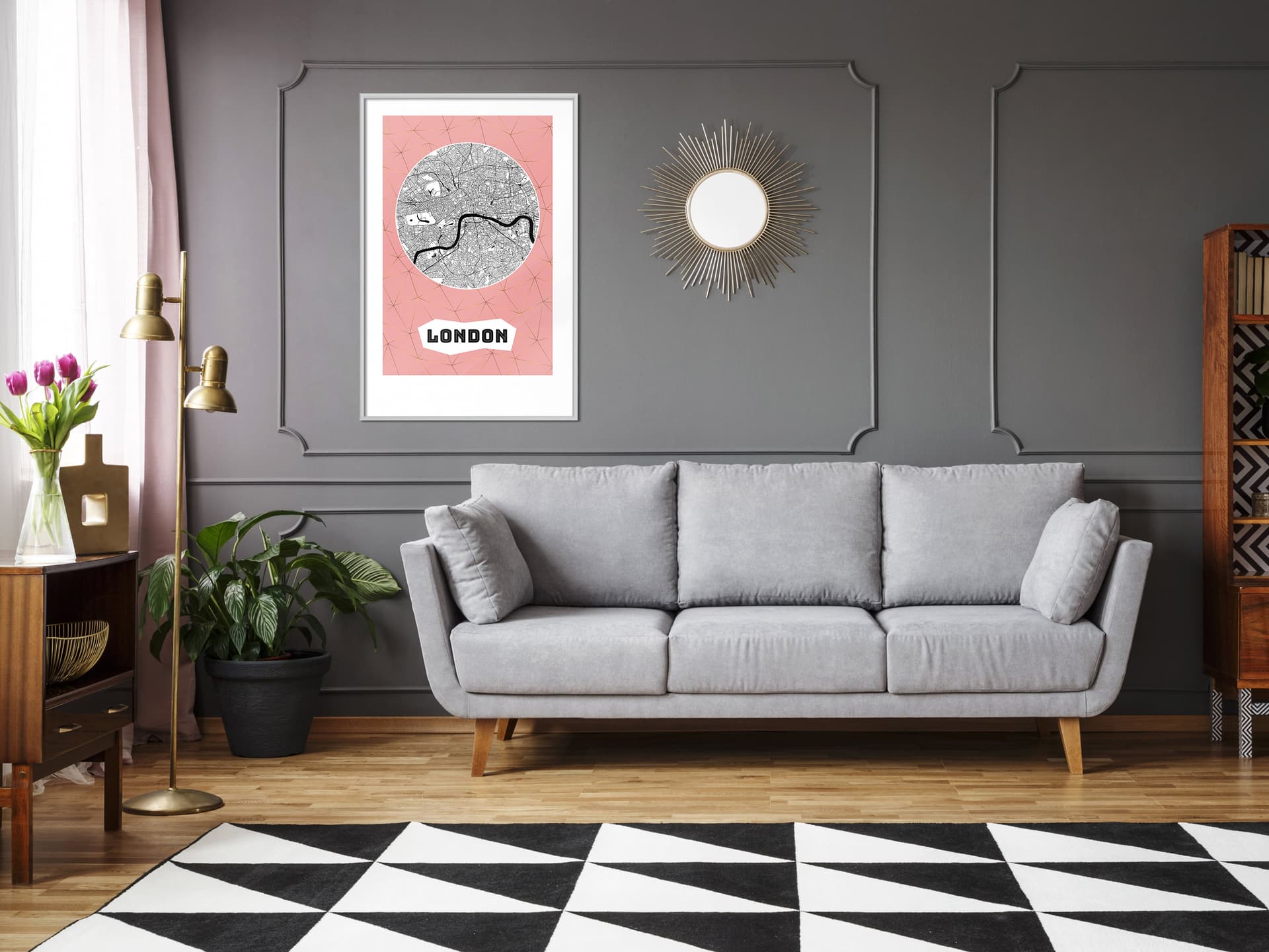 

Plakat - Plan miasta: Londyn (różowy) (rozmiar 40x60, wykończenie Rama biała)