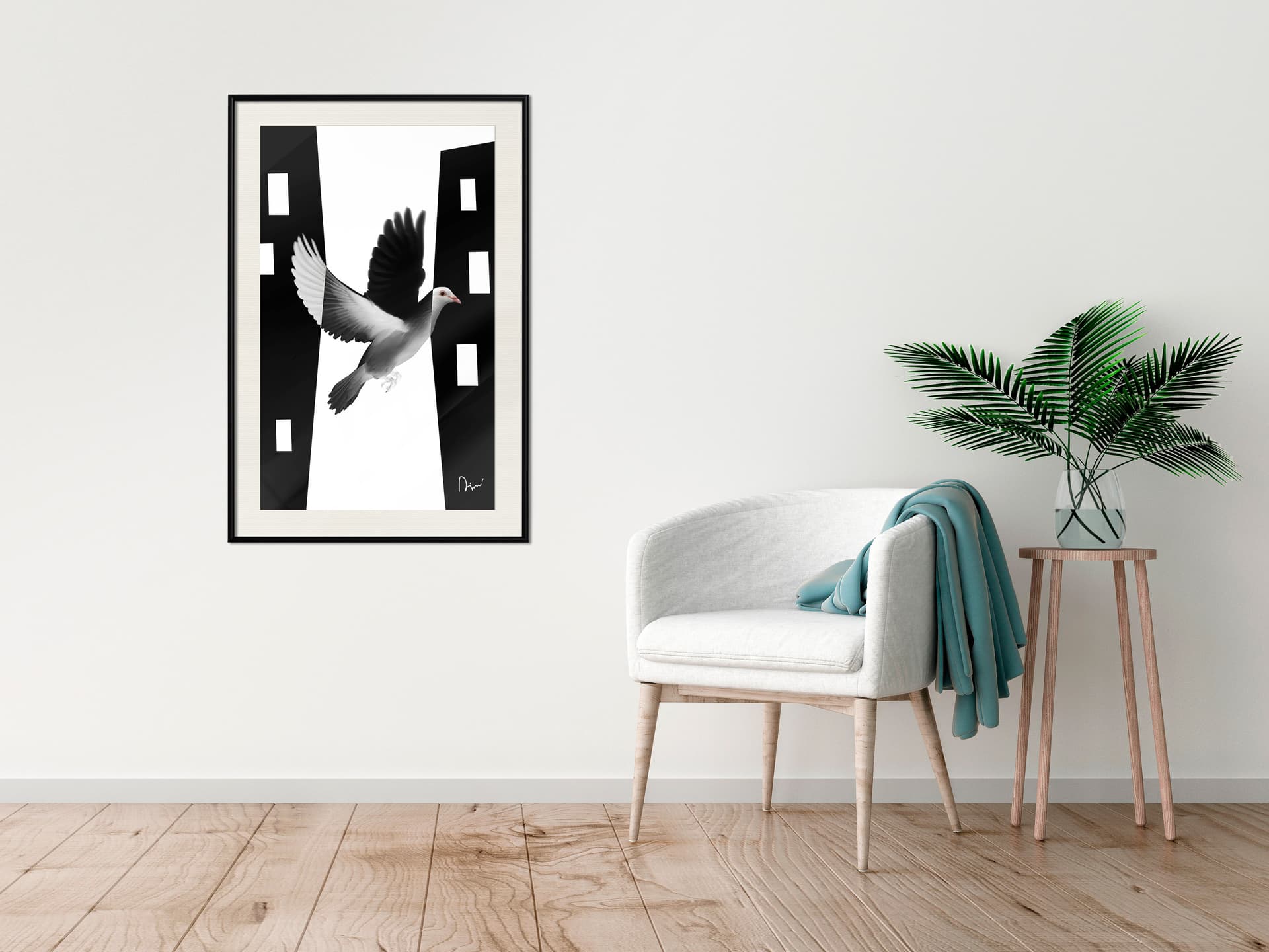 

Plakat - Uchwycony w locie (rozmiar 20x30, wykończenie Rama czarna z passe-partout)