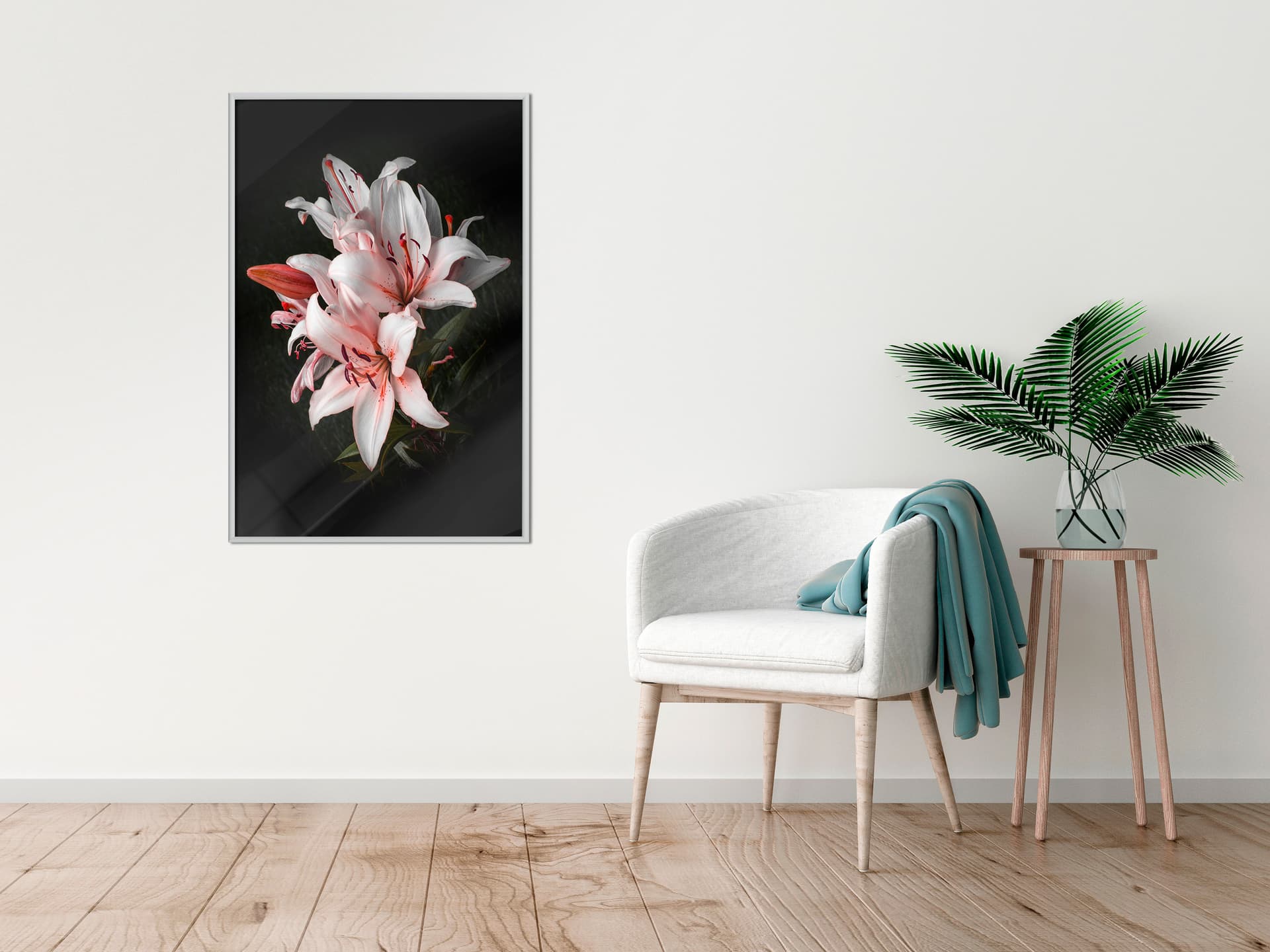 

Plakat - Bladoróżowe lilie (rozmiar 20x30, wykończenie Rama biała)
