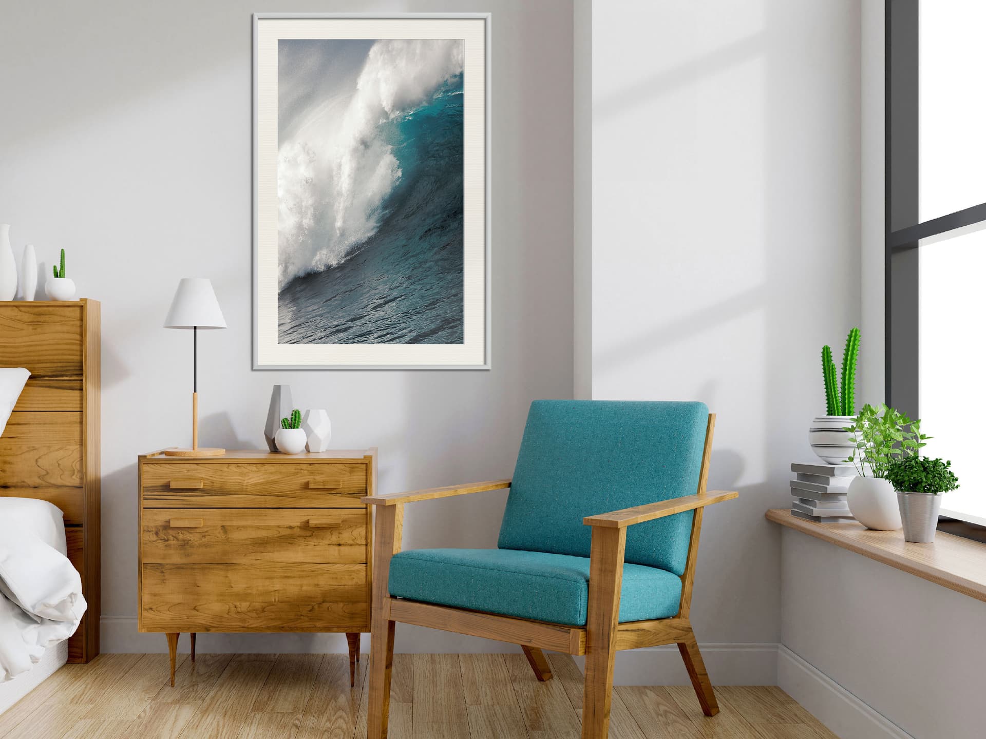 

Plakat - Potęga oceanu (rozmiar 40x60, wykończenie Rama biała z passe-partout)