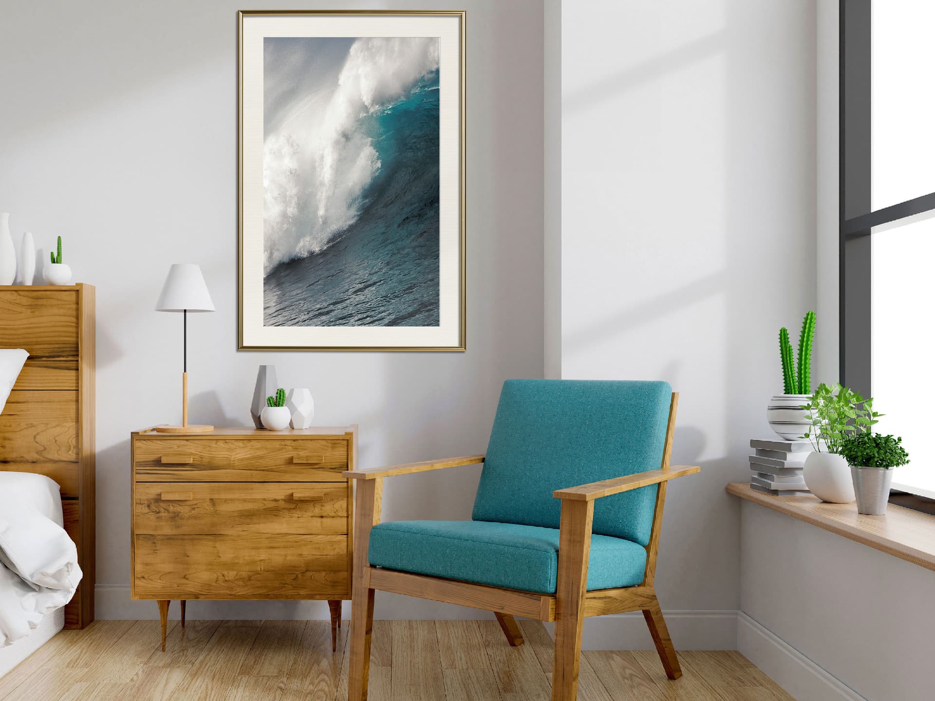 

Plakat - Potęga oceanu (rozmiar 20x30, wykończenie Rama złota z passe-partout)