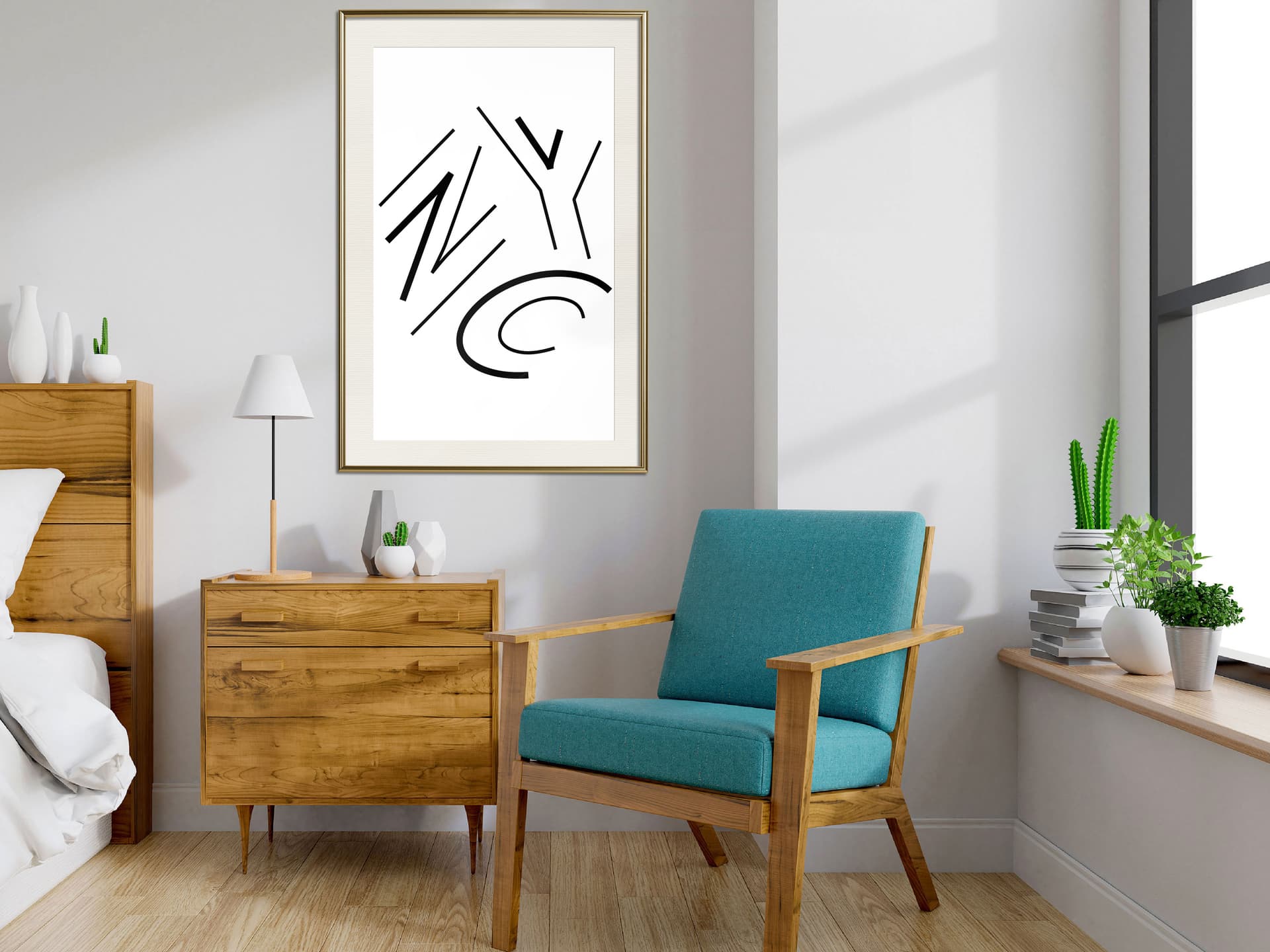 

Plakat - Trzy litery (rozmiar 40x60, wykończenie Rama złota z passe-partout)