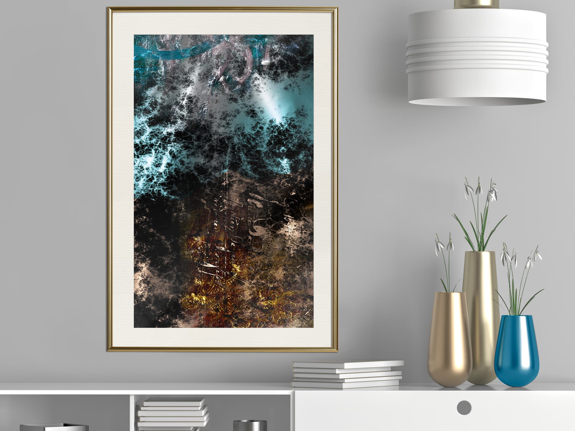 

Plakat - Ciemna materia I (rozmiar 20x30, wykończenie Rama złota z passe-partout)