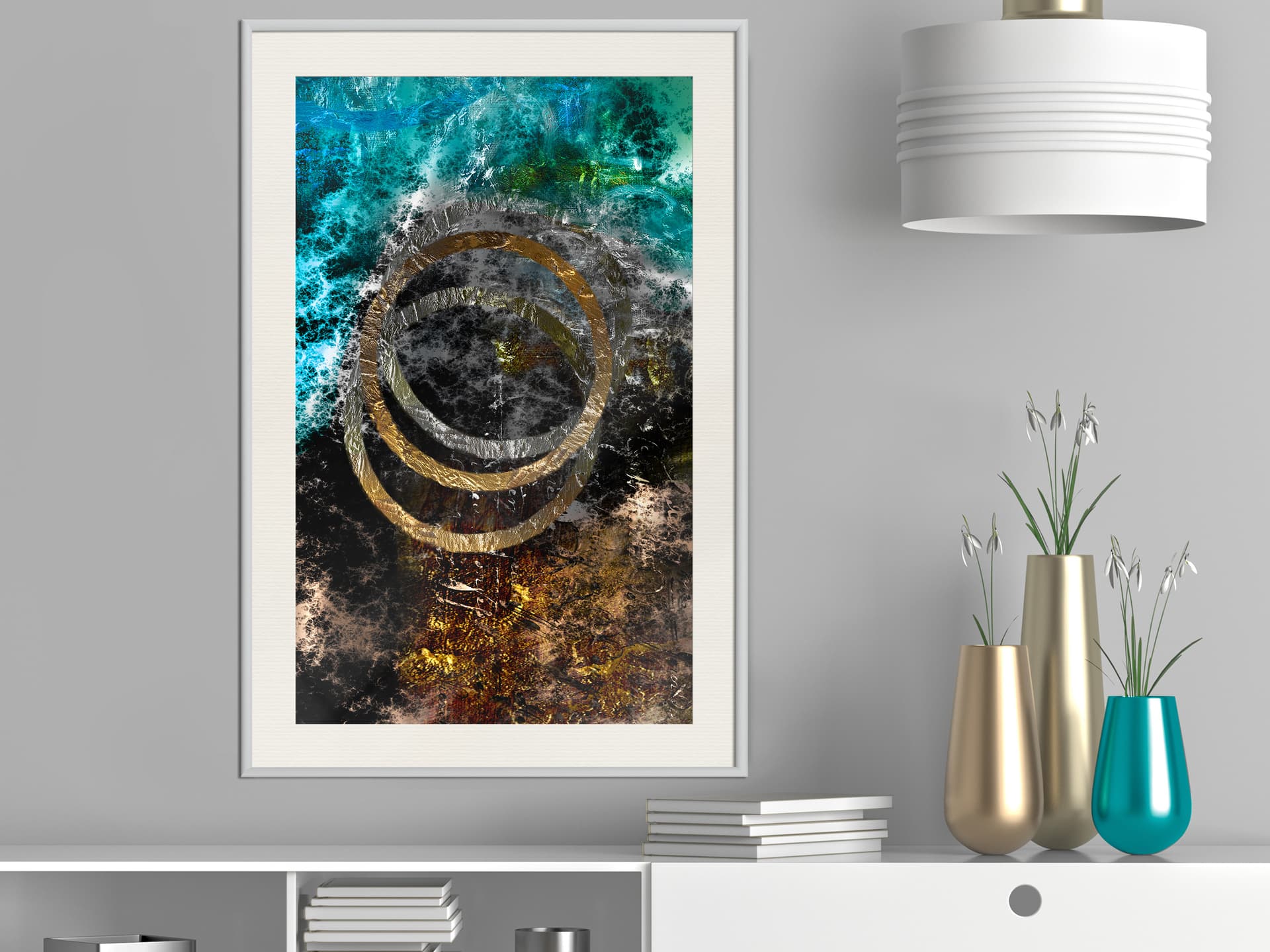 

Plakat - Ciemna materia II (rozmiar 20x30, wykończenie Rama biała z passe-partout)