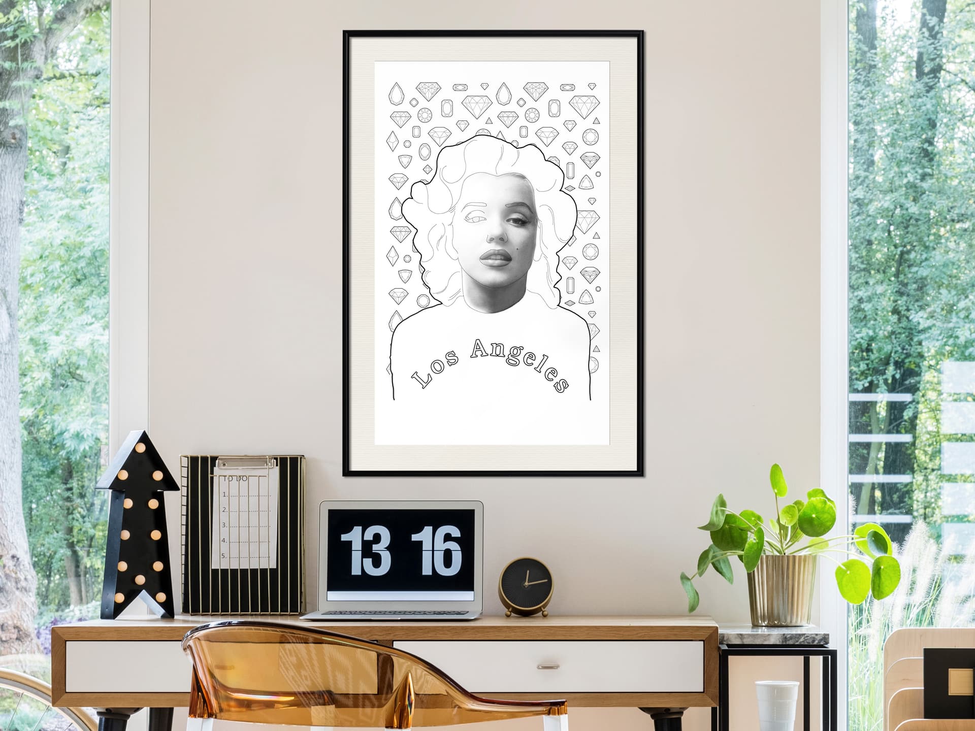 

Plakat - Marylin w Los Angeles (rozmiar 30x45, wykończenie Rama czarna z passe-partout)