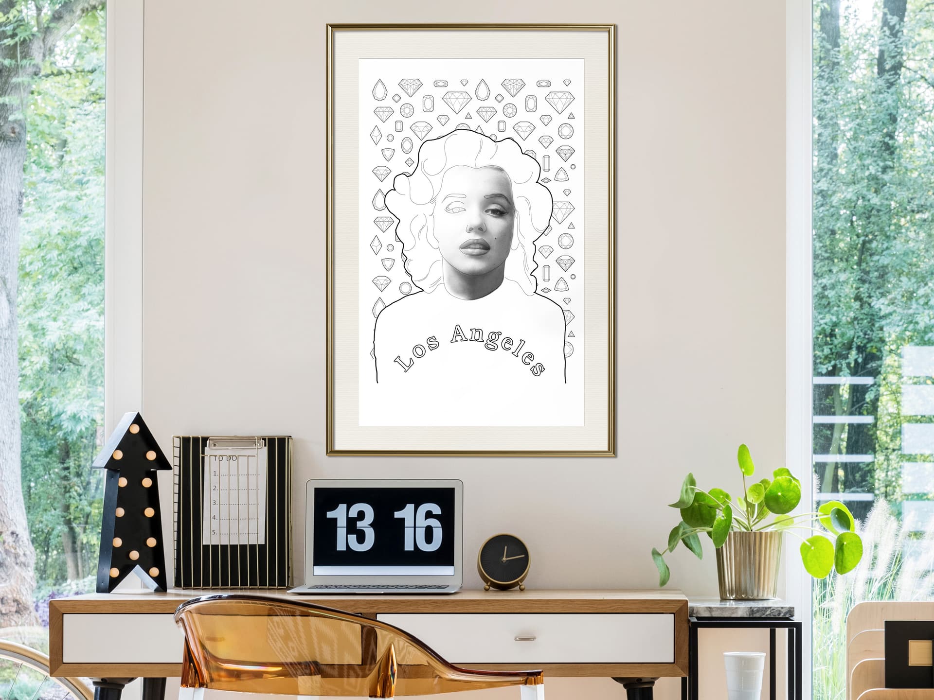

Plakat - Marylin w Los Angeles (rozmiar 40x60, wykończenie Rama złota z passe-partout)