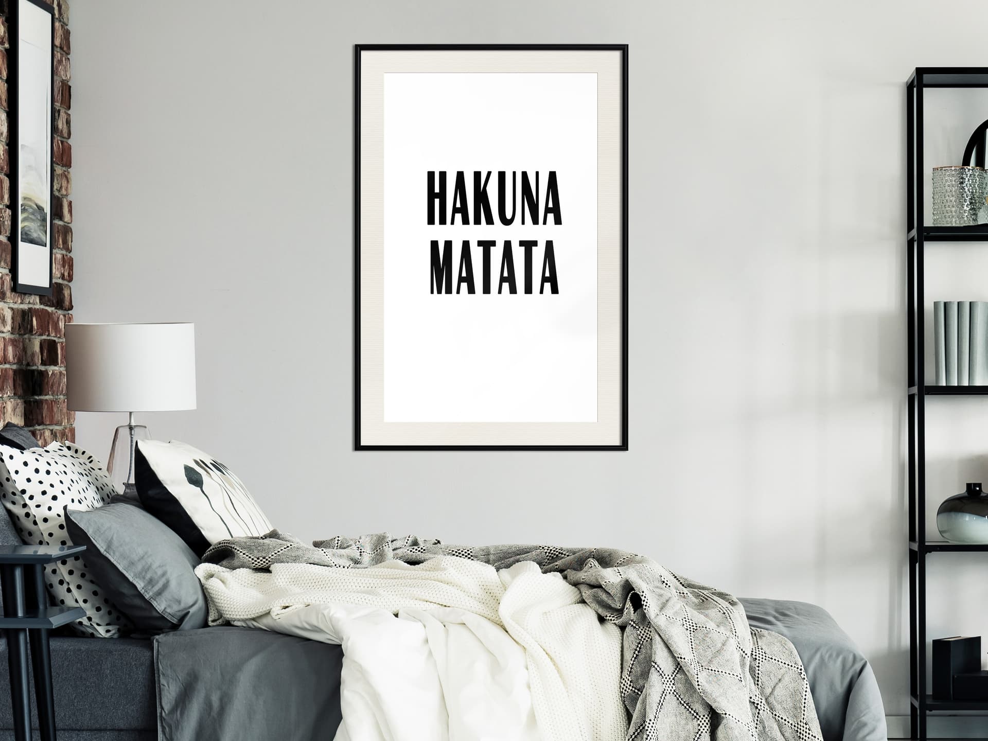 

Plakat - Hakuna Matata (rozmiar 20x30, wykończenie Rama czarna z passe-partout)