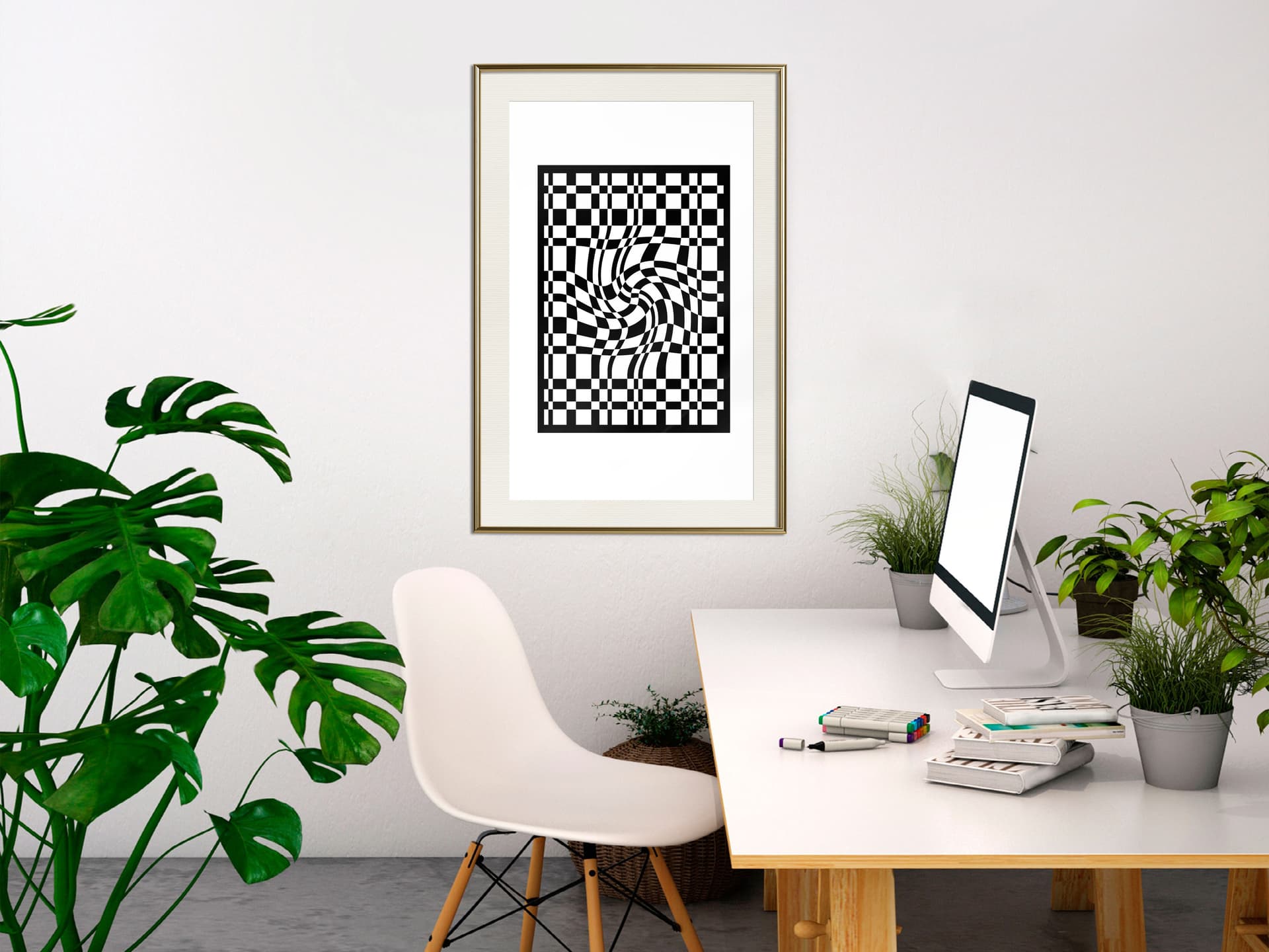 

Plakat - Op-art (rozmiar 40x60, wykończenie Rama złota z passe-partout)