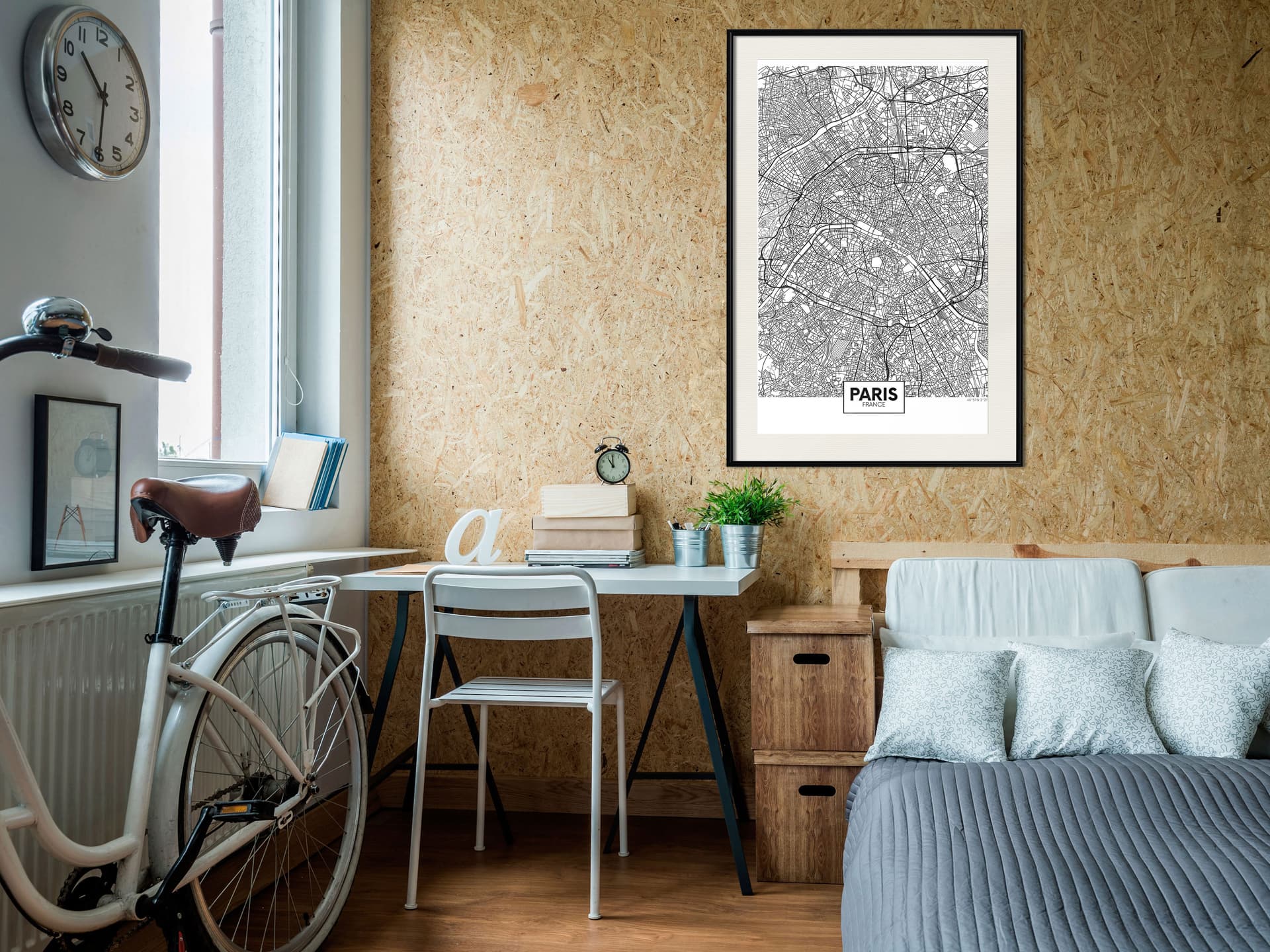 

Plakat - Plan miasta: Paryż (rozmiar 20x30, wykończenie Rama czarna z passe-partout)