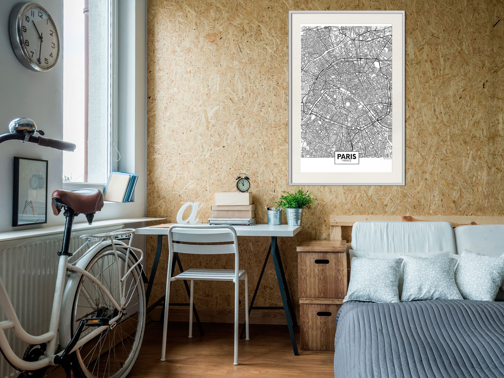 

Plakat - Plan miasta: Paryż (rozmiar 40x60, wykończenie Rama biała z passe-partout)