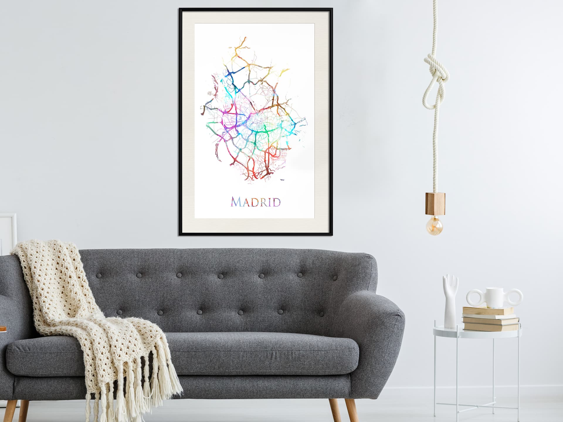 

Plakat - Plan miasta: Madryt (kolorowy) (rozmiar 30x45, wykończenie Rama czarna z passe-partout)
