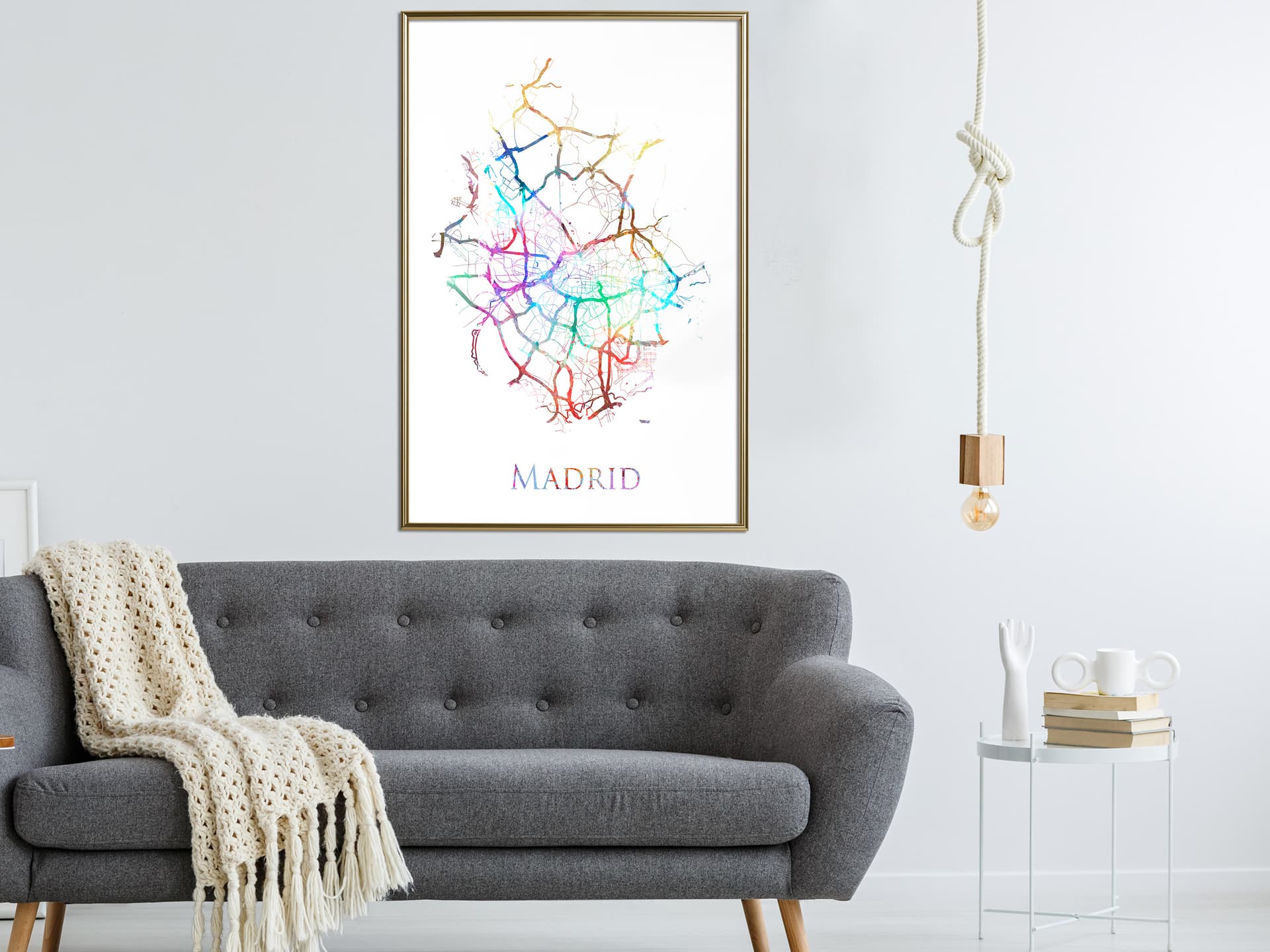 

Plakat - Plan miasta: Madryt (kolorowy) (rozmiar 20x30, wykończenie Rama złota)