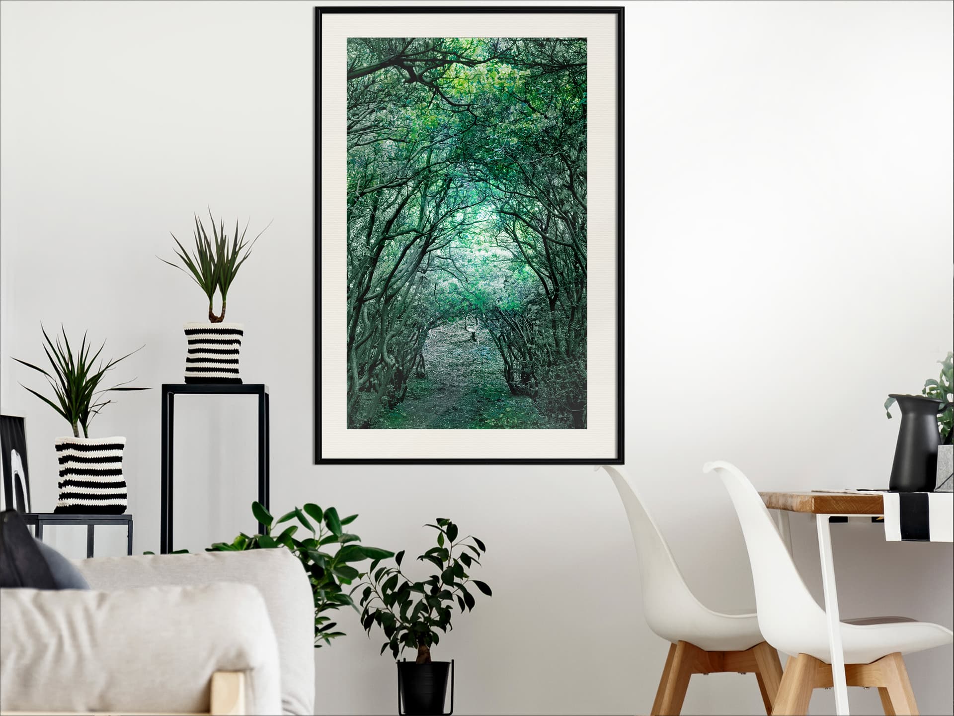 

Plakat - Tunel z drzew (rozmiar 20x30, wykończenie Rama czarna z passe-partout)