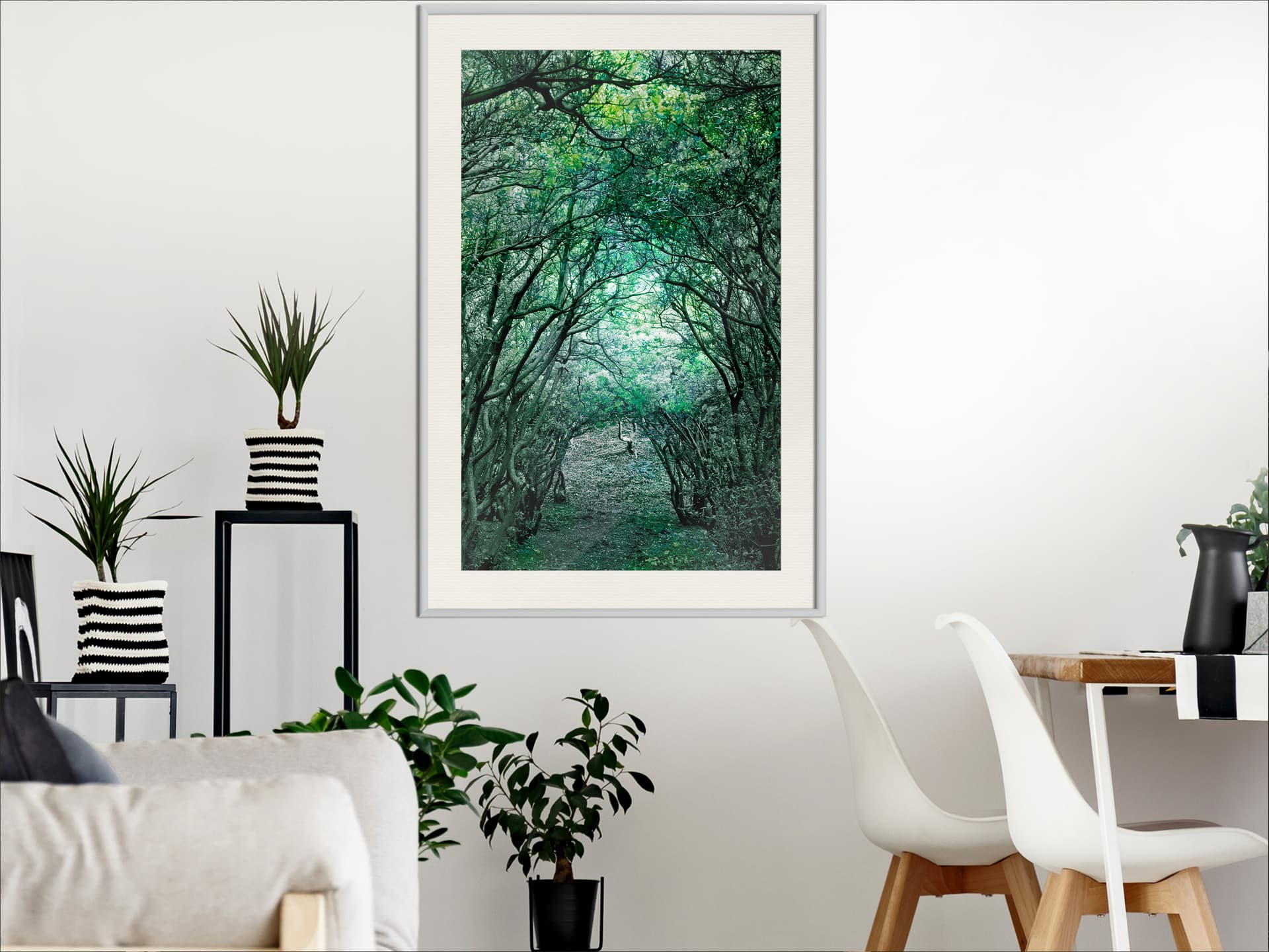 

Plakat - Tunel z drzew (rozmiar 30x45, wykończenie Rama biała z passe-partout)