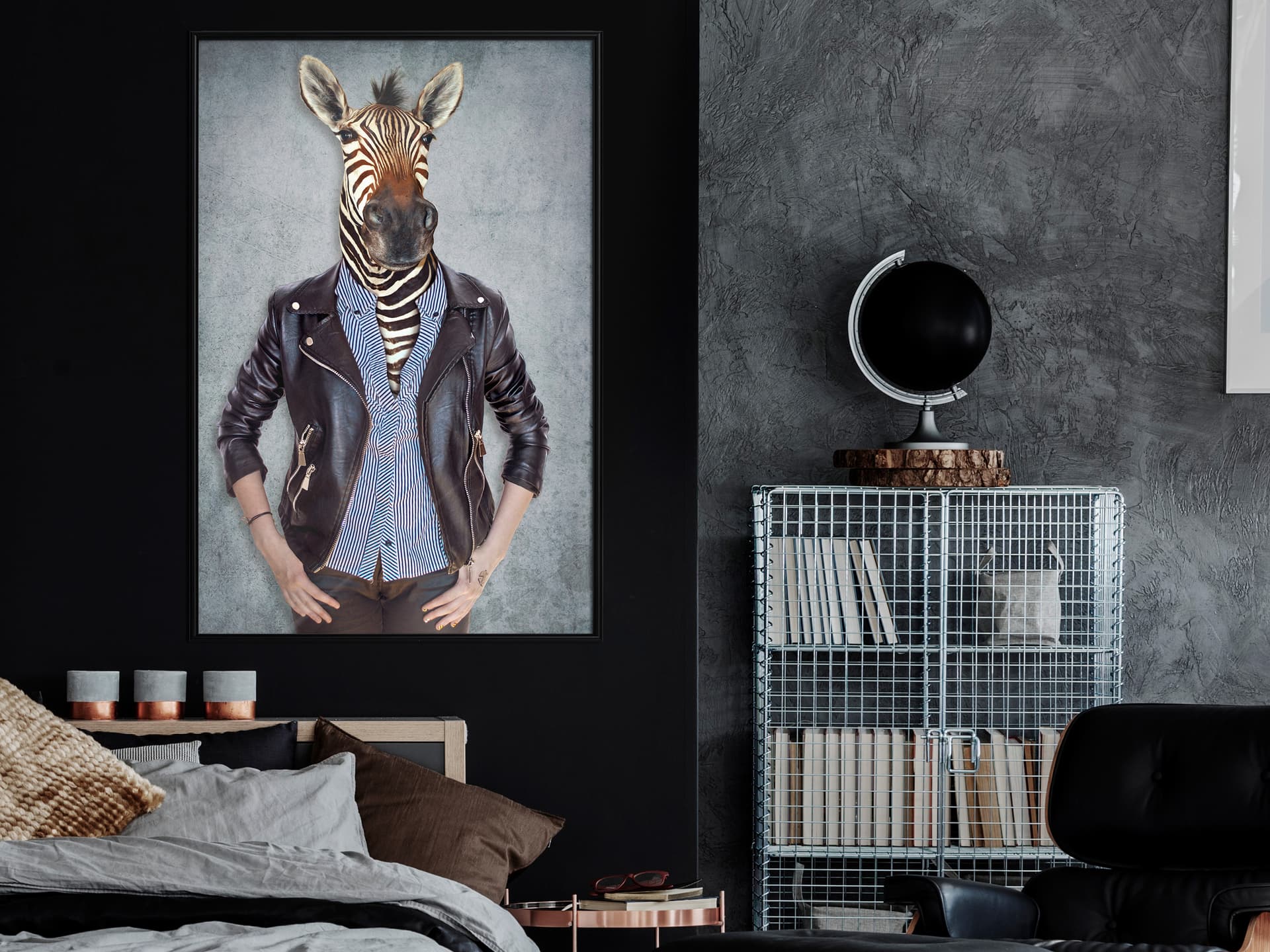 

Plakat - Zwierzęce alter ego: Zebra (rozmiar 20x30, wykończenie Rama czarna)