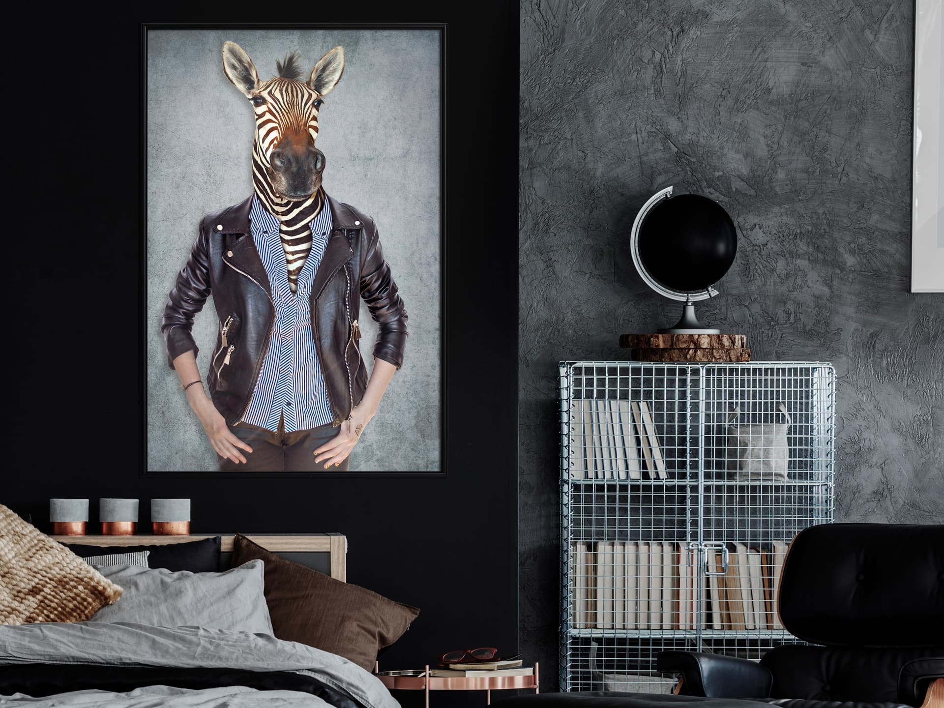 

Plakat - Zwierzęce alter ego: Zebra (rozmiar 30x45, wykończenie Rama czarna)