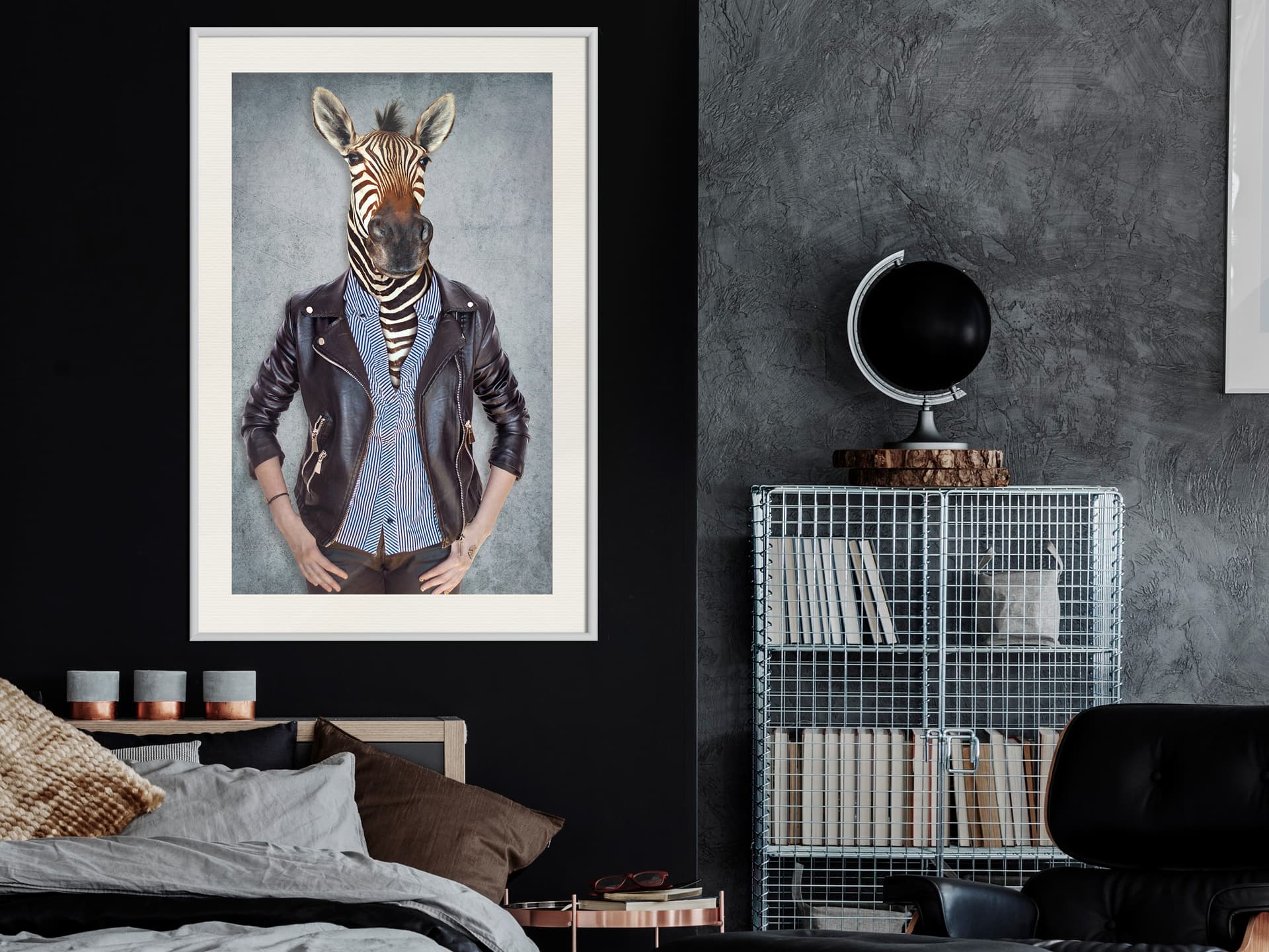 

Plakat - Zwierzęce alter ego: Zebra (rozmiar 20x30, wykończenie Rama biała z passe-partout)